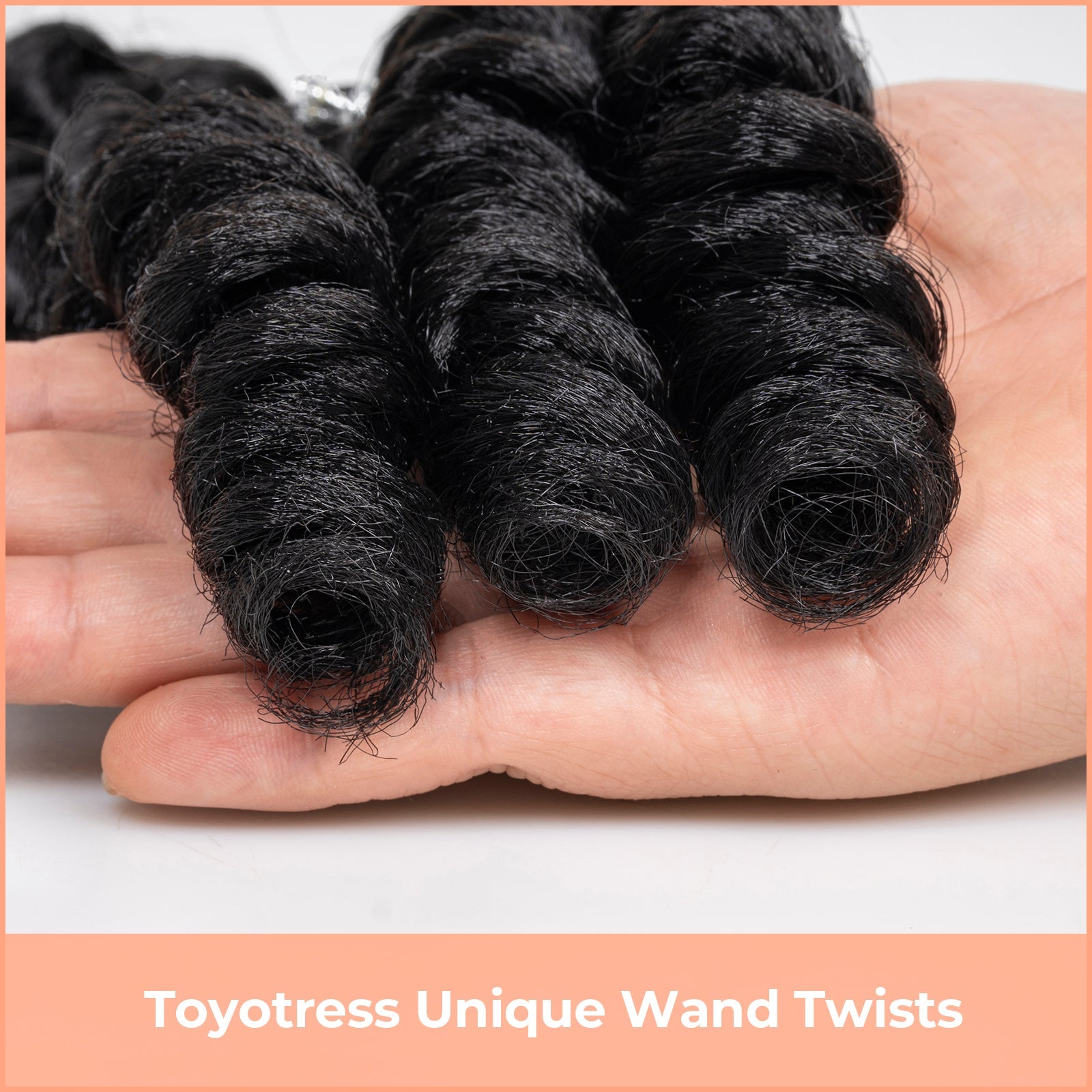 Facebook Group Benefit | Toyotress Wand Twist Crochet Hair | 10-12 Inch Natural Black Pre-twisted Jamaican Bounce Wand Twist Crochet Braids Synthetic Braiding Hair Extensions