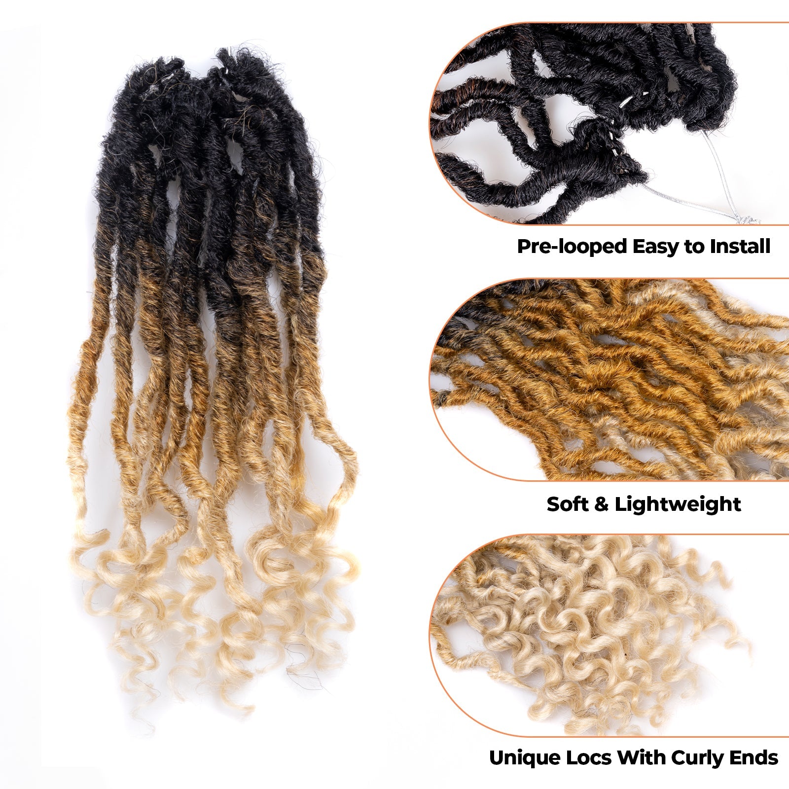 Facebook Group Benefit | 8 Packs Toyotress Passion Locs 10-24 Inch Pre-Looped Handmade Curly Hair Crochet Synthetic Braiding Hair