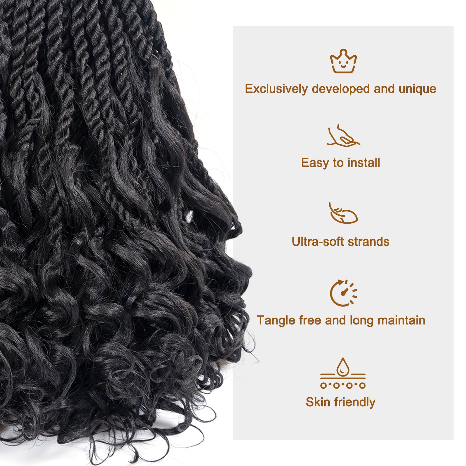 ( US ONLY) FAST SHIPPING ISLAND TWIST | ToyoTress Boho Island Twist Crochet Hair - 8 Packs Short Bob Ombre Brown Boho Havana Twist Crochet Braids Synthetic Braiding Hair