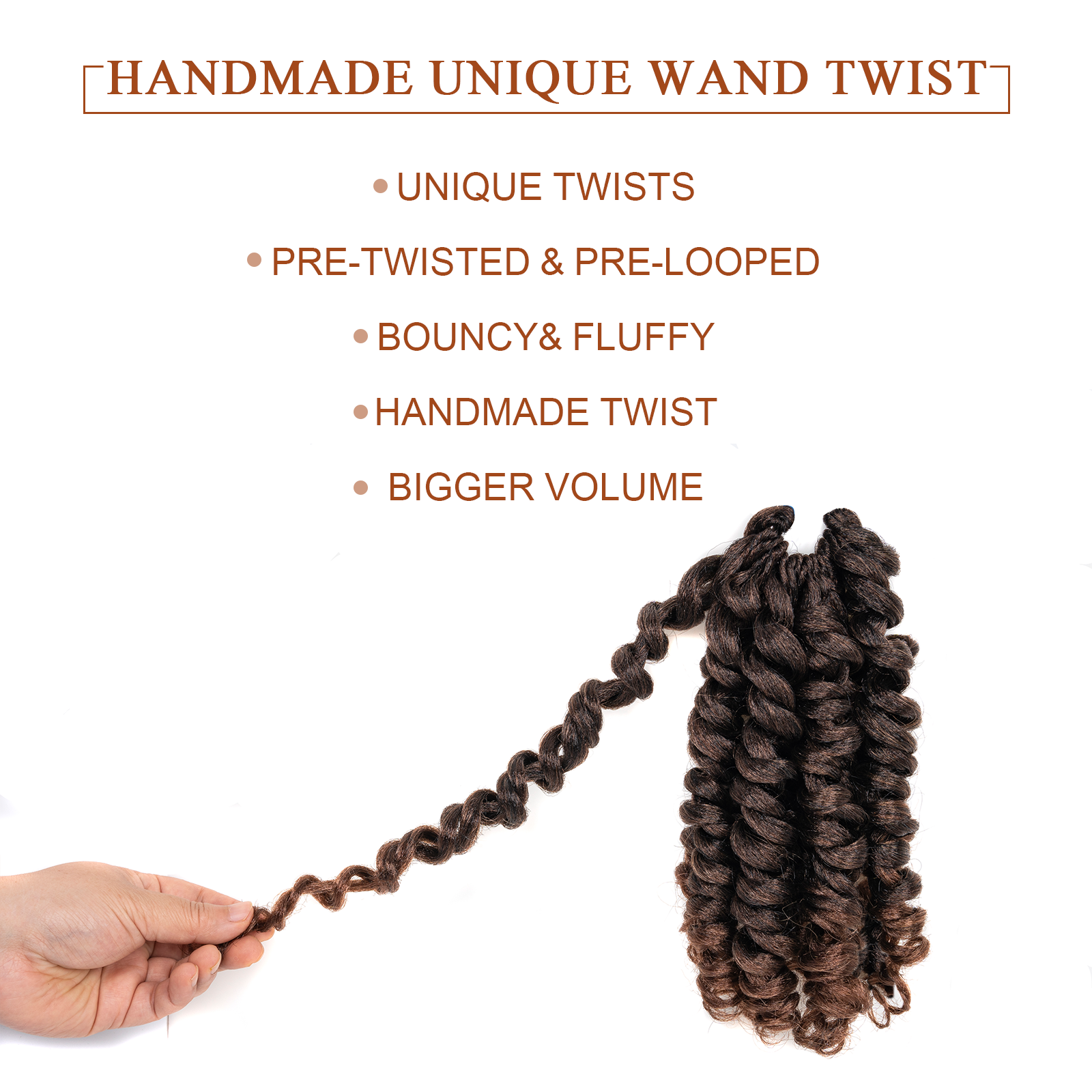 Facebook Group Benefit | Toyotress Wand Twist Crochet Hair | 10-12 Inch Natural Black Pre-twisted Jamaican Bounce Wand Twist Crochet Braids Synthetic Braiding Hair Extensions