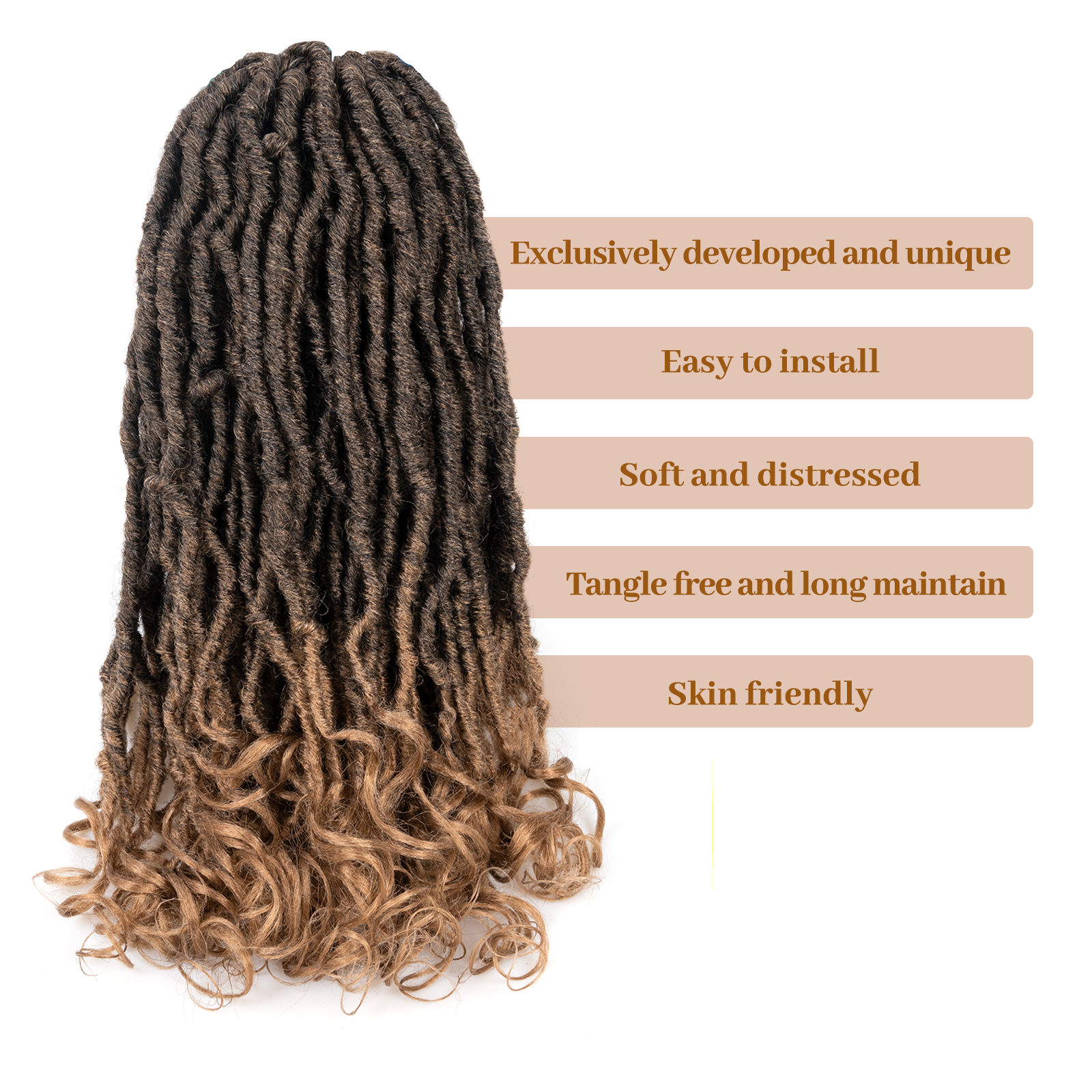 ( US ONLY) FAST SHIPPING FC | Toyotress French Curl Locs Crochet Hair Curly Faux Locs 8 Packs Black Pre-Looped Crochet Hair with Curly ends Crochet Hair with Soft Curly Wave Ends Hair Extensions