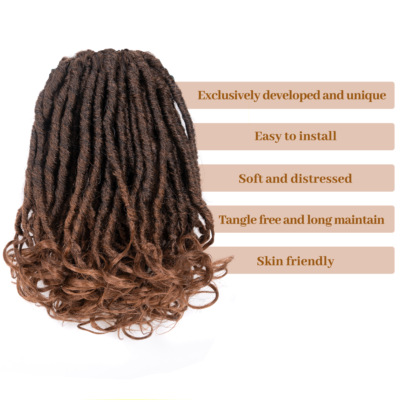 ( US ONLY) FAST SHIPPING FC | Toyotress French Curl Locs Crochet Hair Curly Faux Locs 8 Packs Black Pre-Looped Crochet Hair with Curly ends Crochet Hair with Soft Curly Wave Ends Hair Extensions