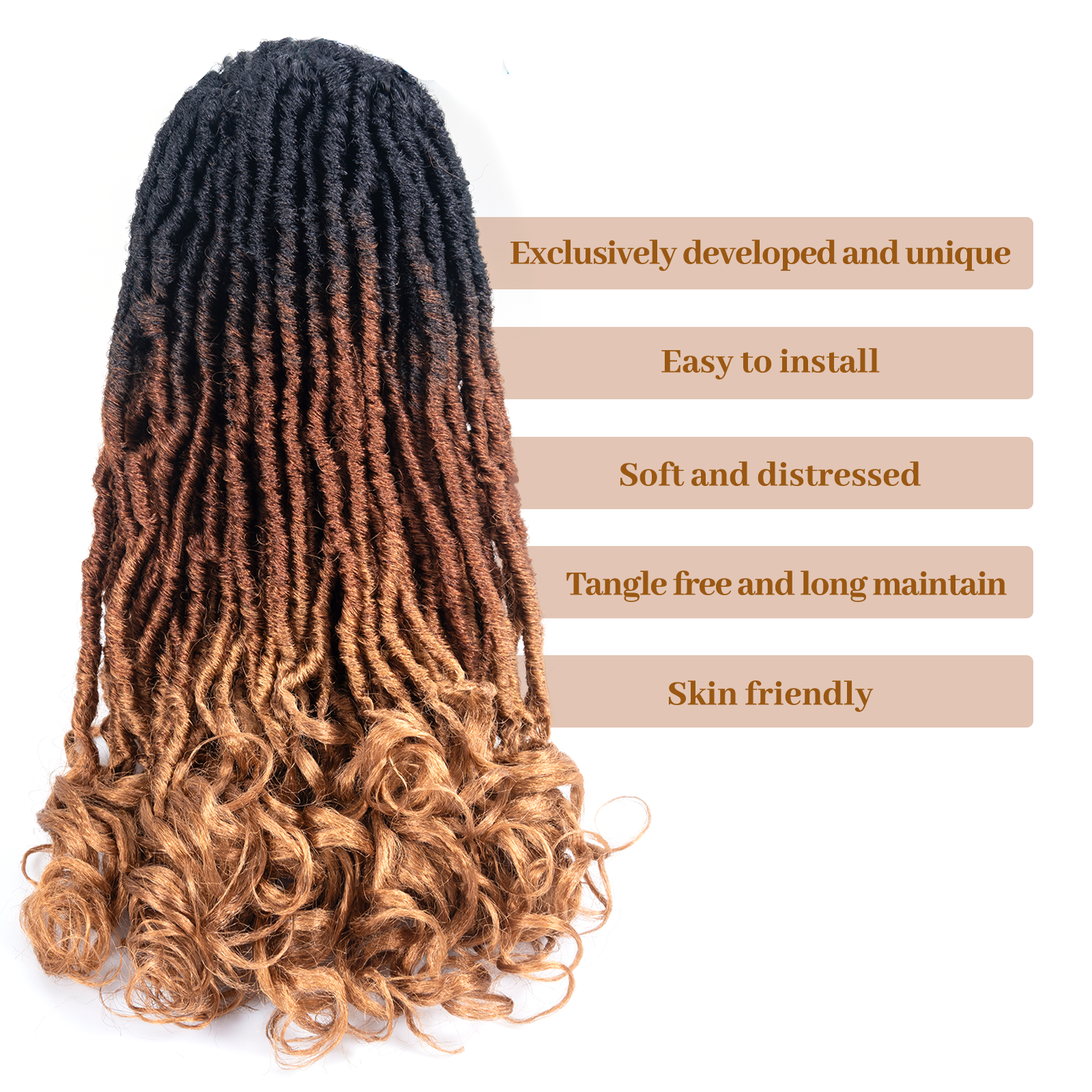 ( US ONLY) FAST SHIPPING FC | Toyotress French Curl Locs Crochet Hair Curly Faux Locs 8 Packs Black Pre-Looped Crochet Hair with Curly ends Crochet Hair with Soft Curly Wave Ends Hair Extensions