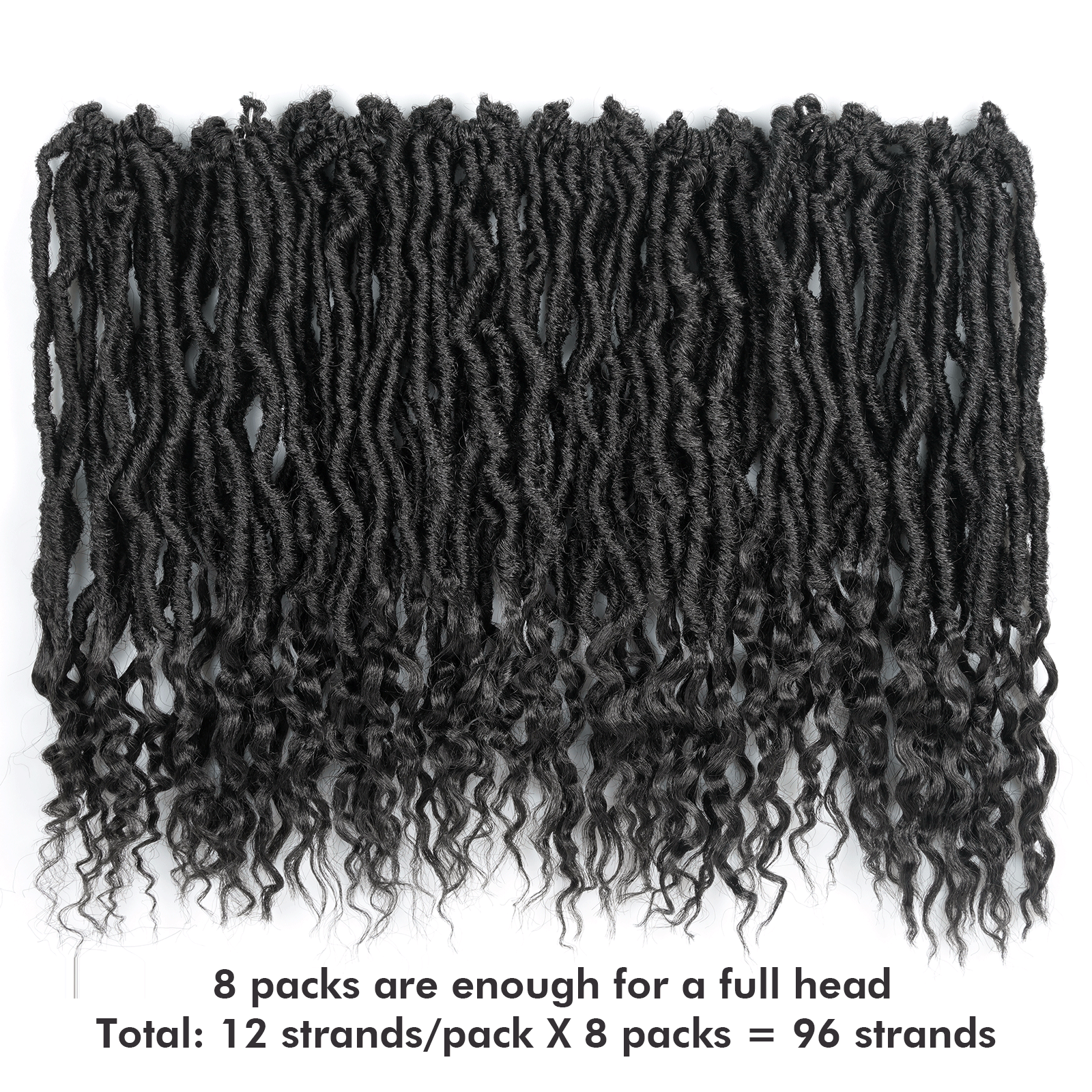 Toyotress Faux Locs With Curly Ends Goddess Locs Crochet Hair Curly Faux Locs Crochet Hair Wavy Nu Locs with Curly Ends Synthetic Braiding Hair