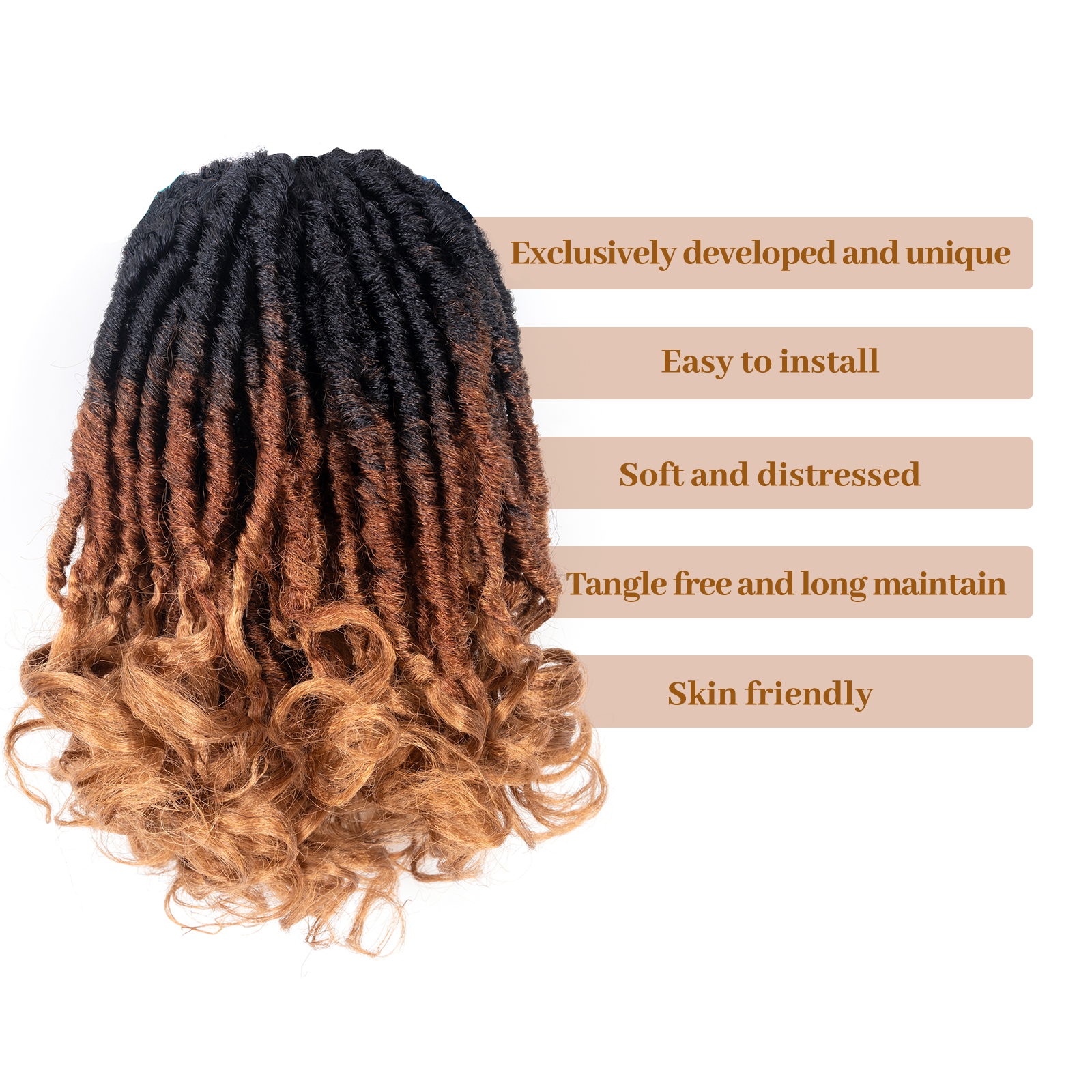 ( US ONLY) FAST SHIPPING FC | Toyotress French Curl Locs Crochet Hair Curly Faux Locs 8 Packs Black Pre-Looped Crochet Hair with Curly ends Crochet Hair with Soft Curly Wave Ends Hair Extensions