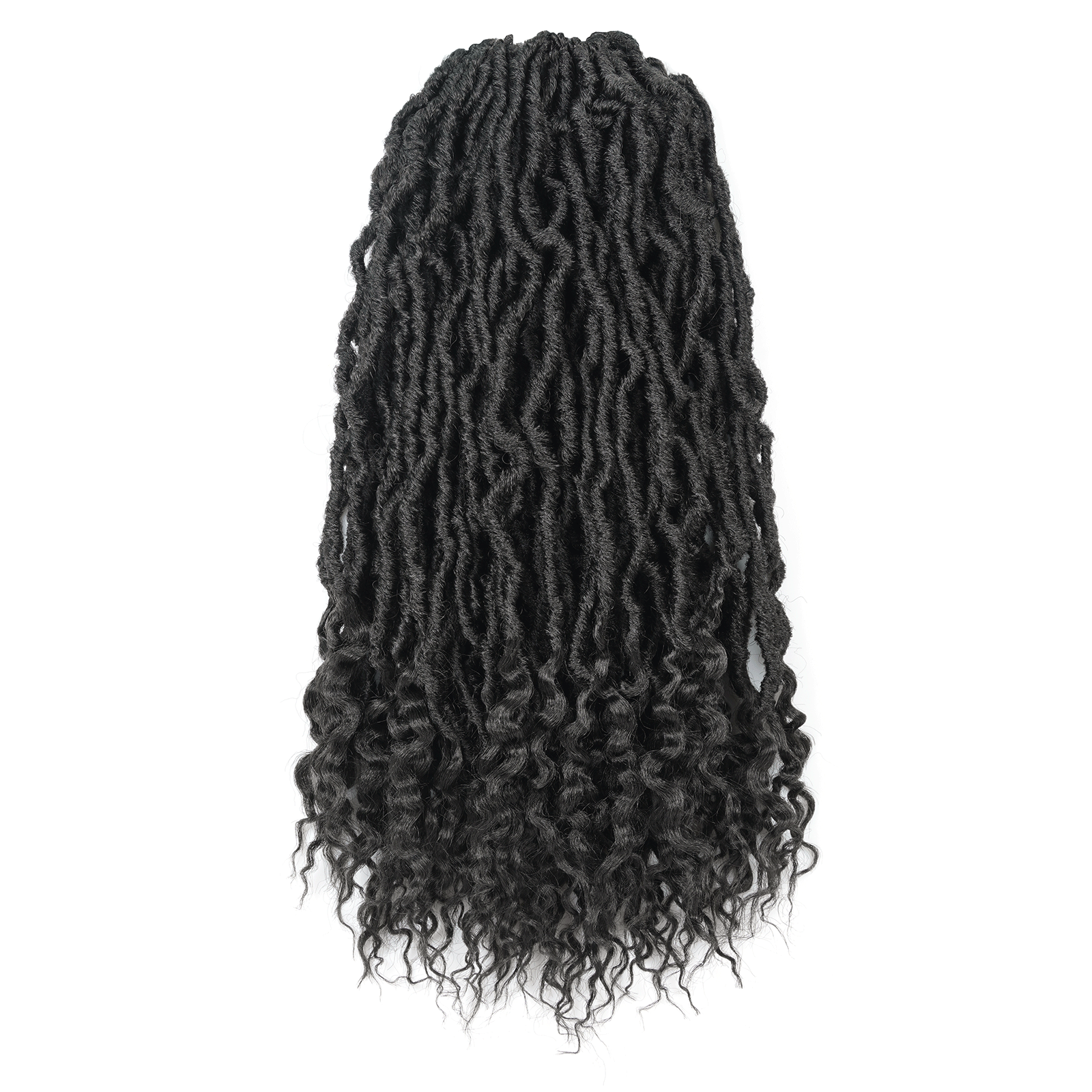 Toyotress Faux Locs With Curly Ends Goddess Locs Crochet Hair Curly Faux Locs Crochet Hair Wavy Nu Locs with Curly Ends Synthetic Braiding Hair