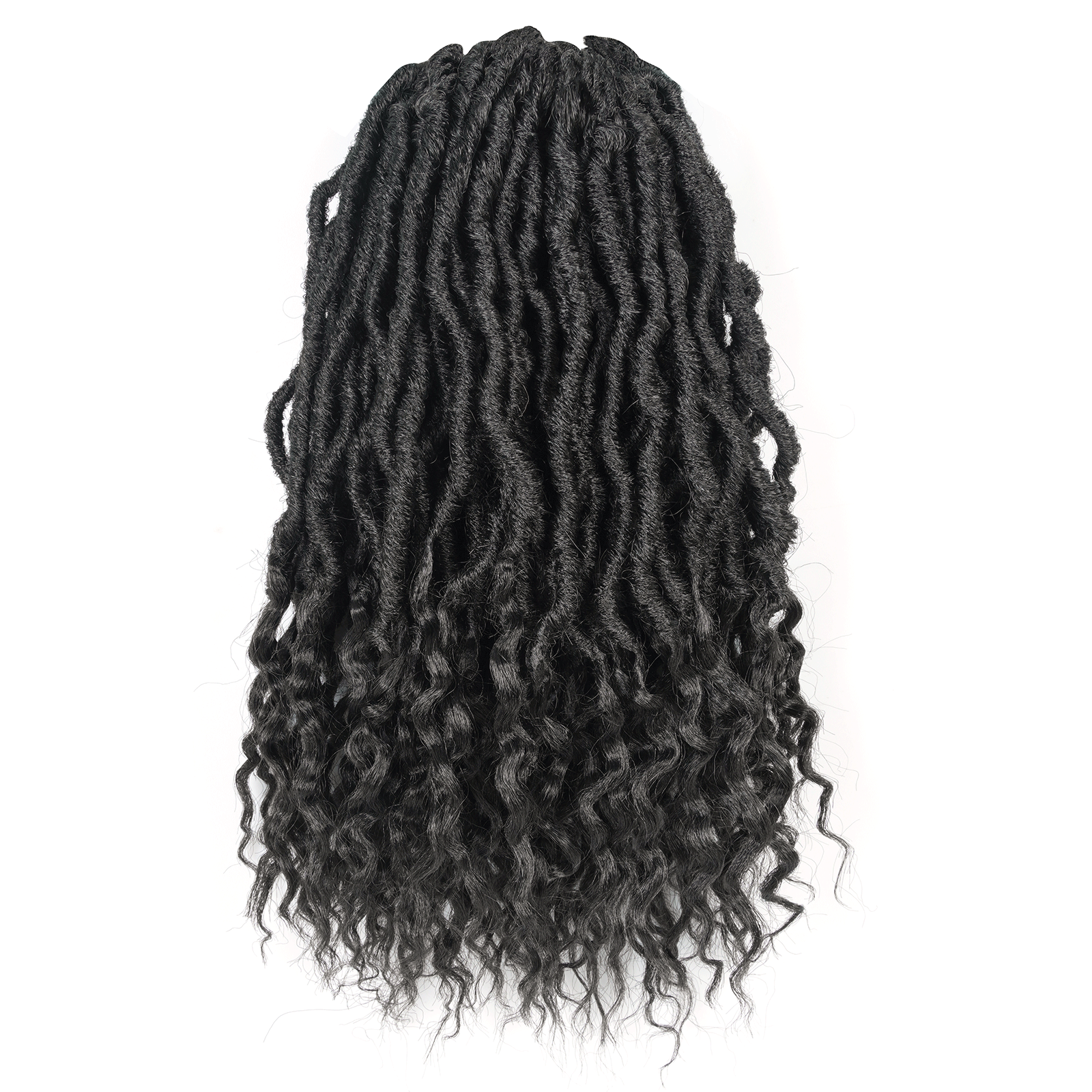 Toyotress Faux Locs With Curly Ends Goddess Locs Crochet Hair Curly Faux Locs Crochet Hair Wavy Nu Locs with Curly Ends Synthetic Braiding Hair