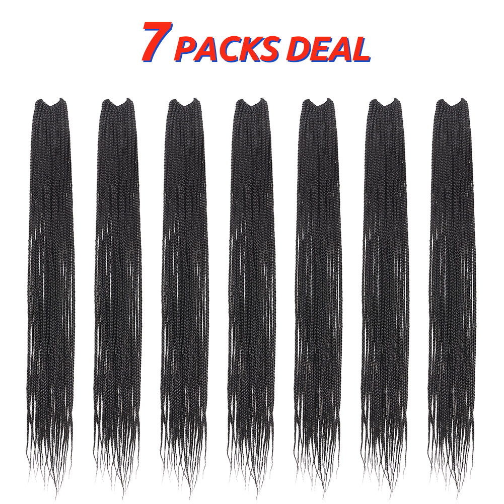 Box Braid 7 Packs Crochet Synthetic Hair Extensions - Toyotress