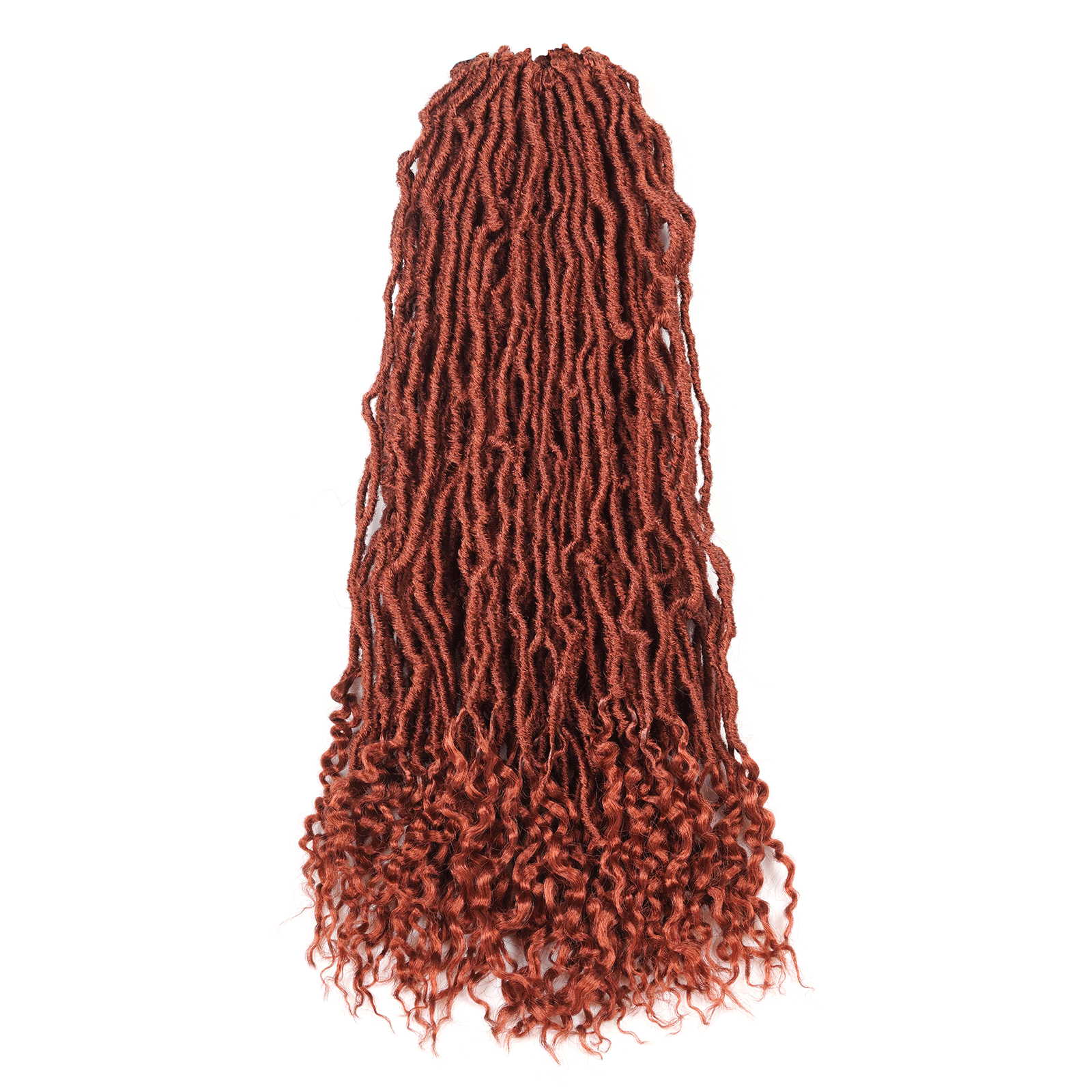 Toyotress Faux Locs With Curly Ends 12-36 Inch 8 Packs | Goddess Locs Crochet Hair Curly Faux Locs Crochet Hair Wavy Nu Locs with Curly Ends Synthetic Braiding Hair