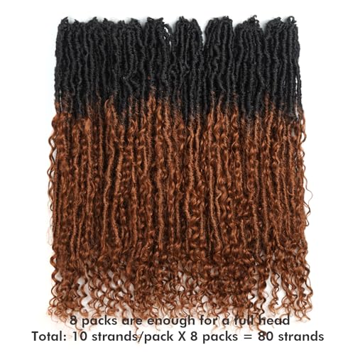 FAST SHIPPING 3-5 DAY Boho Human Hair Locs | Toyotress Boho Human Hair Locs - 8 Packs Pre-Looped Crochet Locs With Human Hair Curls, Ombre Brown Human Hair Locs With Curly Ends Braiding Hair Extensions