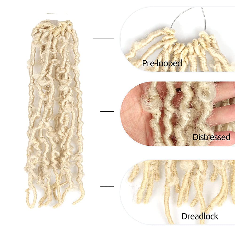 ( US ONLY) FAST SHIPPING DBL | Toyotress Butterfly Locs Crochet Hair Pre-twisted Distressed Crochet Braids, Faux Locs Pre-looped Synthetic Braiding Hair Extensions