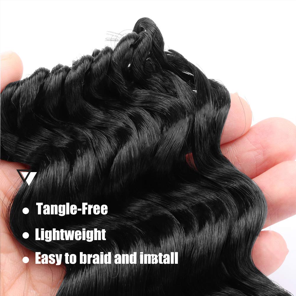 Clearance | Deep Wave Crochet Hair 10-14 Inch 8 Packs | Pre-Looped Wavy Curly Crochet Synthetic Hair