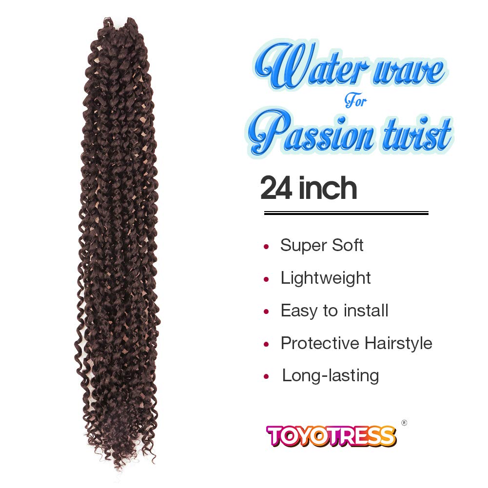 Facebook Group Benefit | TOYOTRESS Water Wave Passion Twist Hair 6/7 Packs - Ombre Orange Water Wave Crochet Braids Synthetic Braiding Hair Extensions