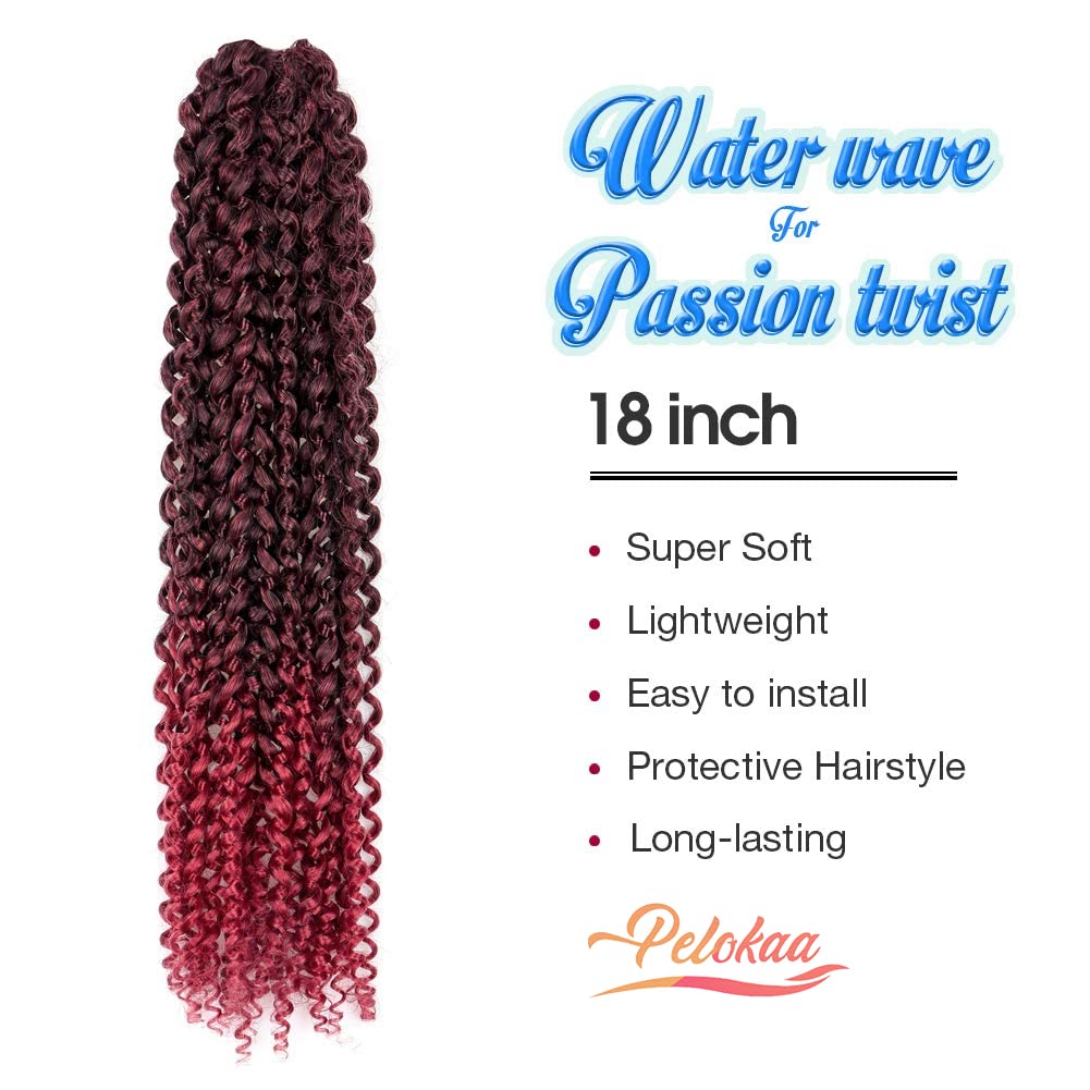 Facebook Group Benefit | TOYOTRESS Water Wave Passion Twist Hair 6/7 Packs - Ombre Orange Water Wave Crochet Braids Synthetic Braiding Hair Extensions