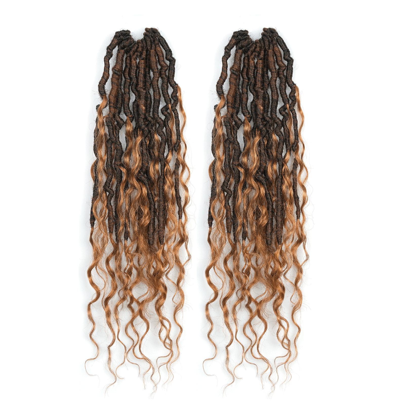 8 Packs Updated PHLOCS | Toyotress Crochet Boho Locs Braiding Hair With Human Hair Curls Pre Looped Goddess Boho Dreadlocks Curly Full Ends Hair Extensions