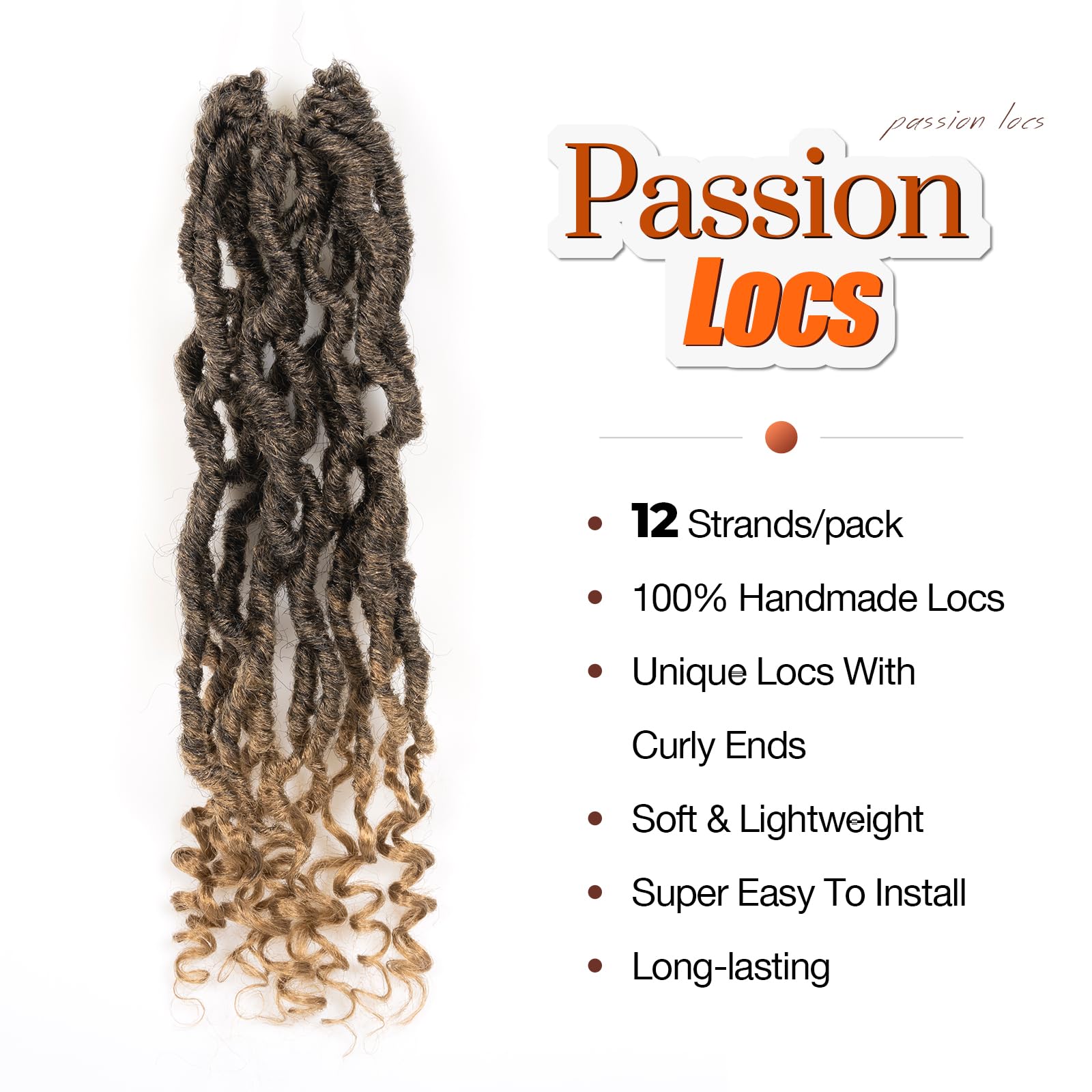 ( US ONLY) FAST SHIPPING PL | Toyotress Passion Faux Locs Crochet Hair Natural Faux Locs Crochet Hair Curly Ends, Short Bob Curly Locs Braids Pre-Looped Synthetic Braiding Hair Extensions