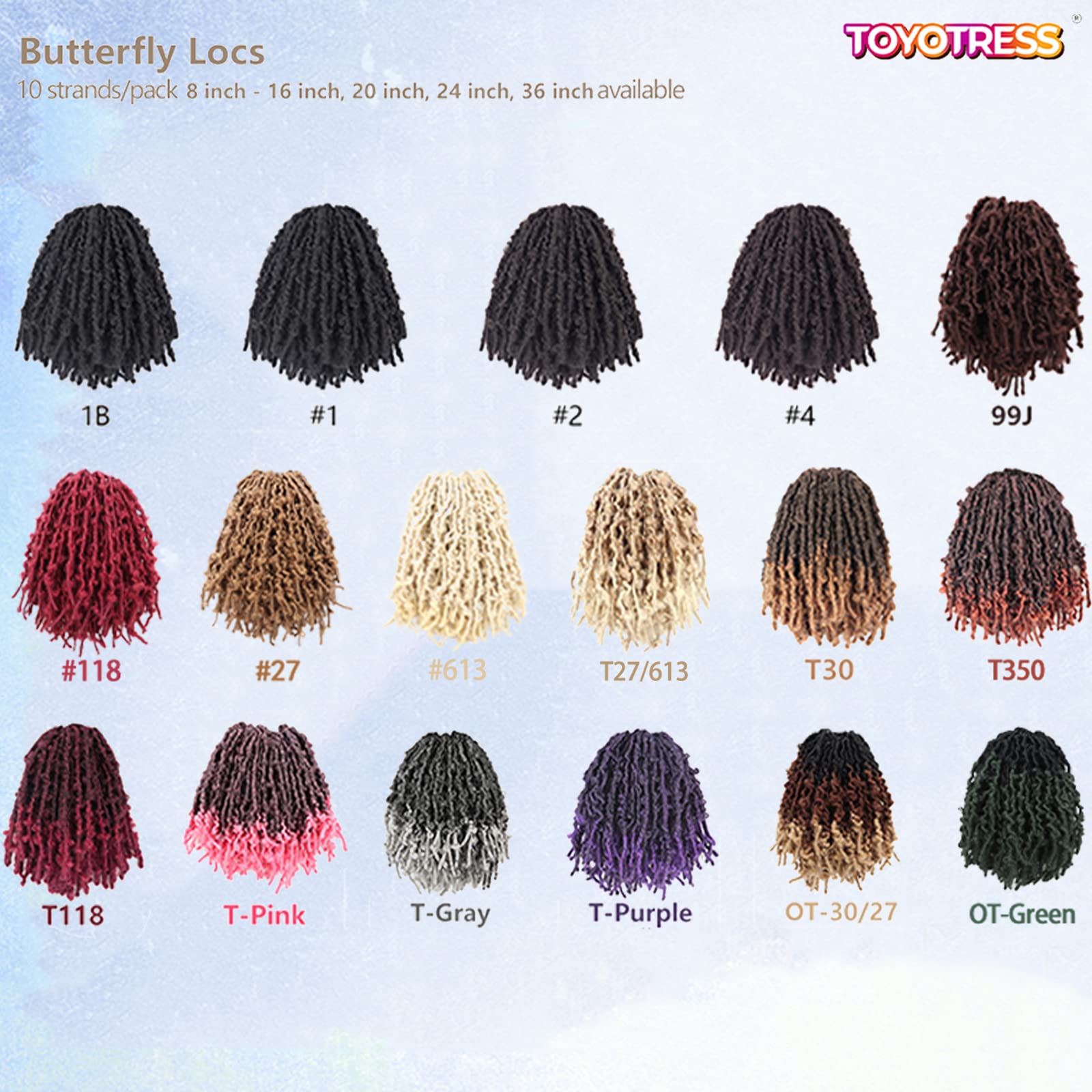 ( US ONLY) FAST SHIPPING DBL | Toyotress Butterfly Locs Crochet Hair Pre-twisted Distressed Crochet Braids, Faux Locs Pre-looped Synthetic Braiding Hair Extensions