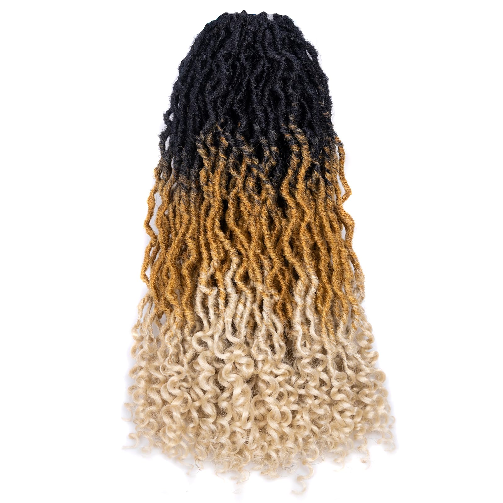 ( US ONLY) FAST SHIPPING PL | Toyotress Passion Faux Locs Crochet Hair Natural Faux Locs Crochet Hair Curly Ends, Short Bob Curly Locs Braids Pre-Looped Synthetic Braiding Hair Extensions