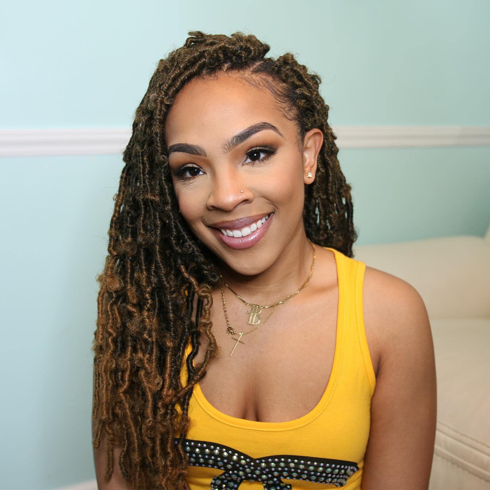 ( US ONLY) FAST SHIPPING DBL | Toyotress Butterfly Locs Crochet Hair Pre-twisted Distressed Crochet Braids, Faux Locs Pre-looped Synthetic Braiding Hair Extensions