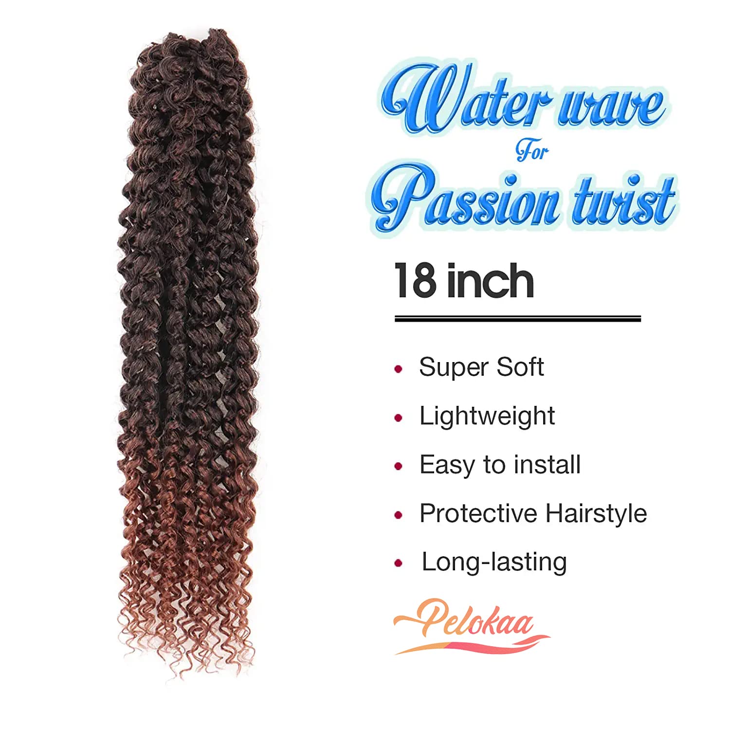 Facebook Group Benefit | TOYOTRESS Water Wave Passion Twist Hair 6/7 Packs - Ombre Orange Water Wave Crochet Braids Synthetic Braiding Hair Extensions