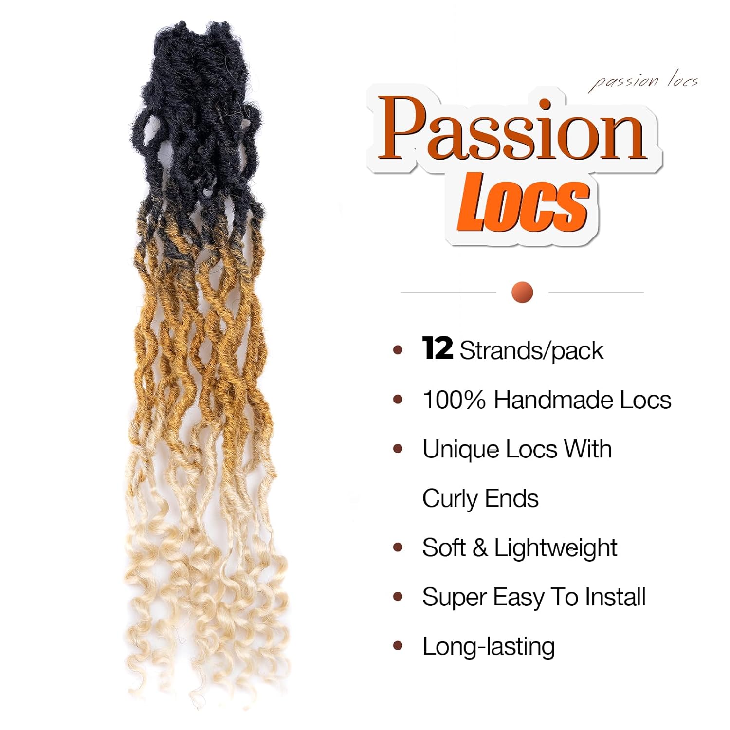 Facebook Group Benefit | 8 Packs Toyotress Passion Locs 10-24 Inch Pre-Looped Handmade Curly Hair Crochet Synthetic Braiding Hair