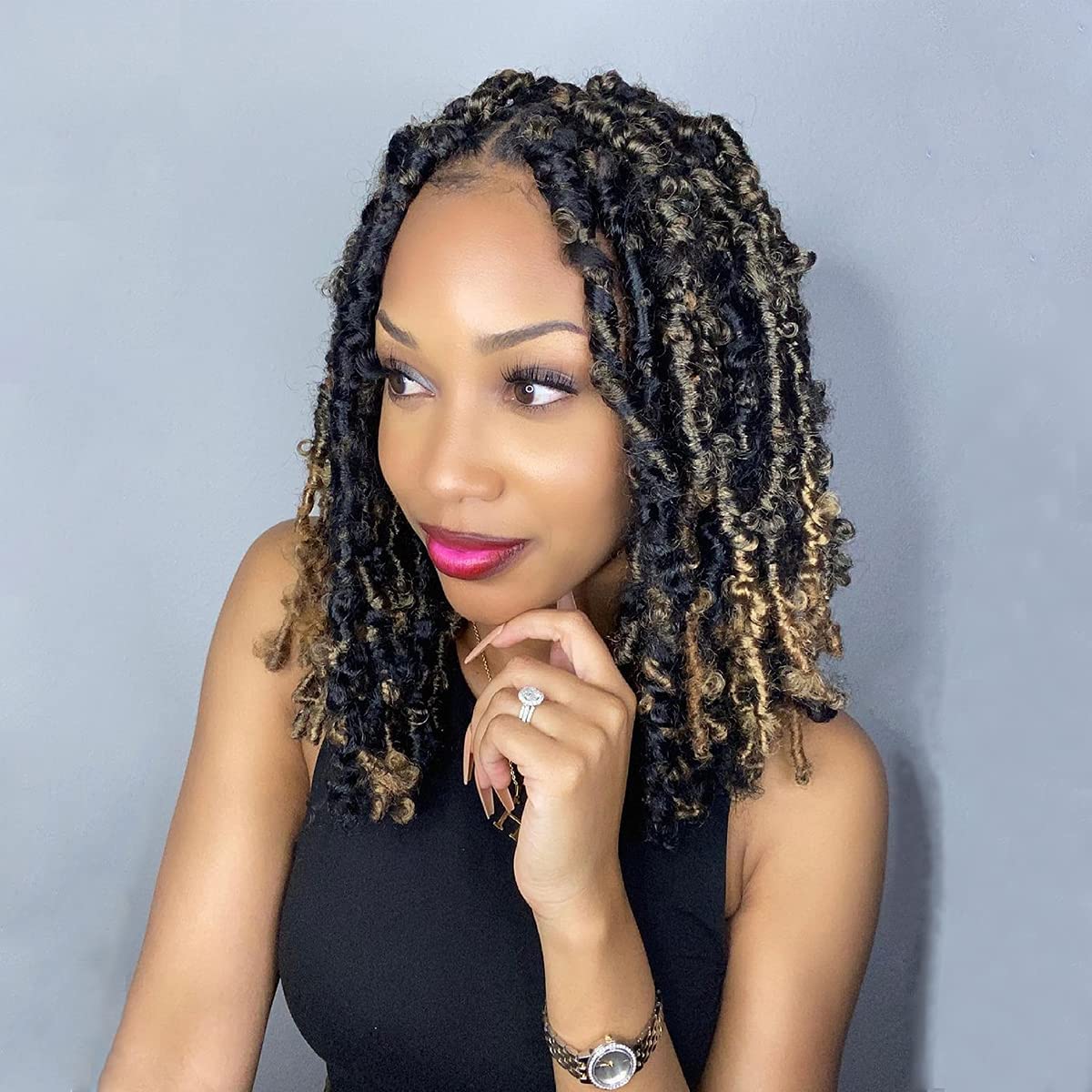 ( US ONLY) FAST SHIPPING DBL | Toyotress Butterfly Locs Crochet Hair Pre-twisted Distressed Crochet Braids, Faux Locs Pre-looped Synthetic Braiding Hair Extensions