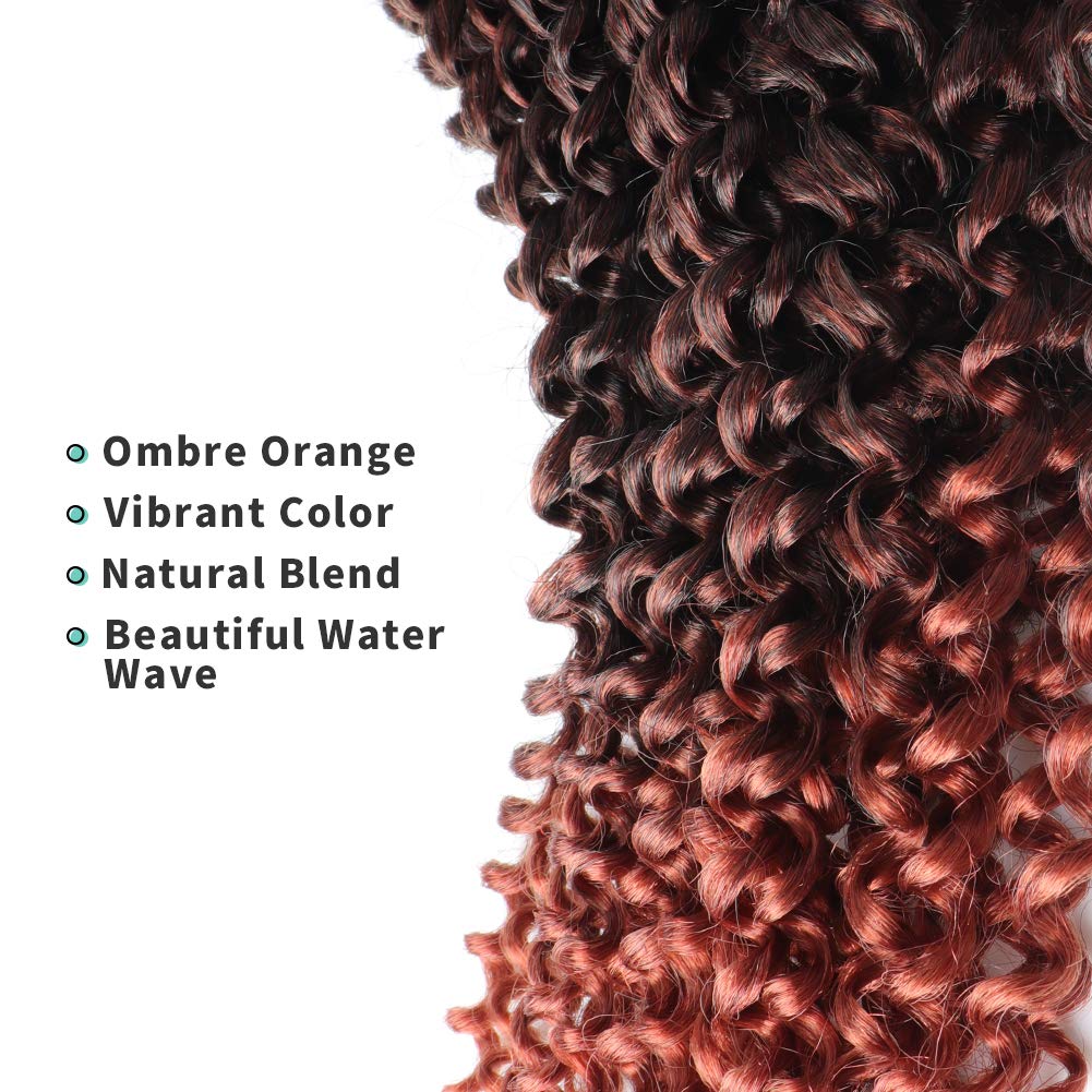 Facebook Group Benefit | TOYOTRESS Water Wave Passion Twist Hair 6/7 Packs - Ombre Orange Water Wave Crochet Braids Synthetic Braiding Hair Extensions