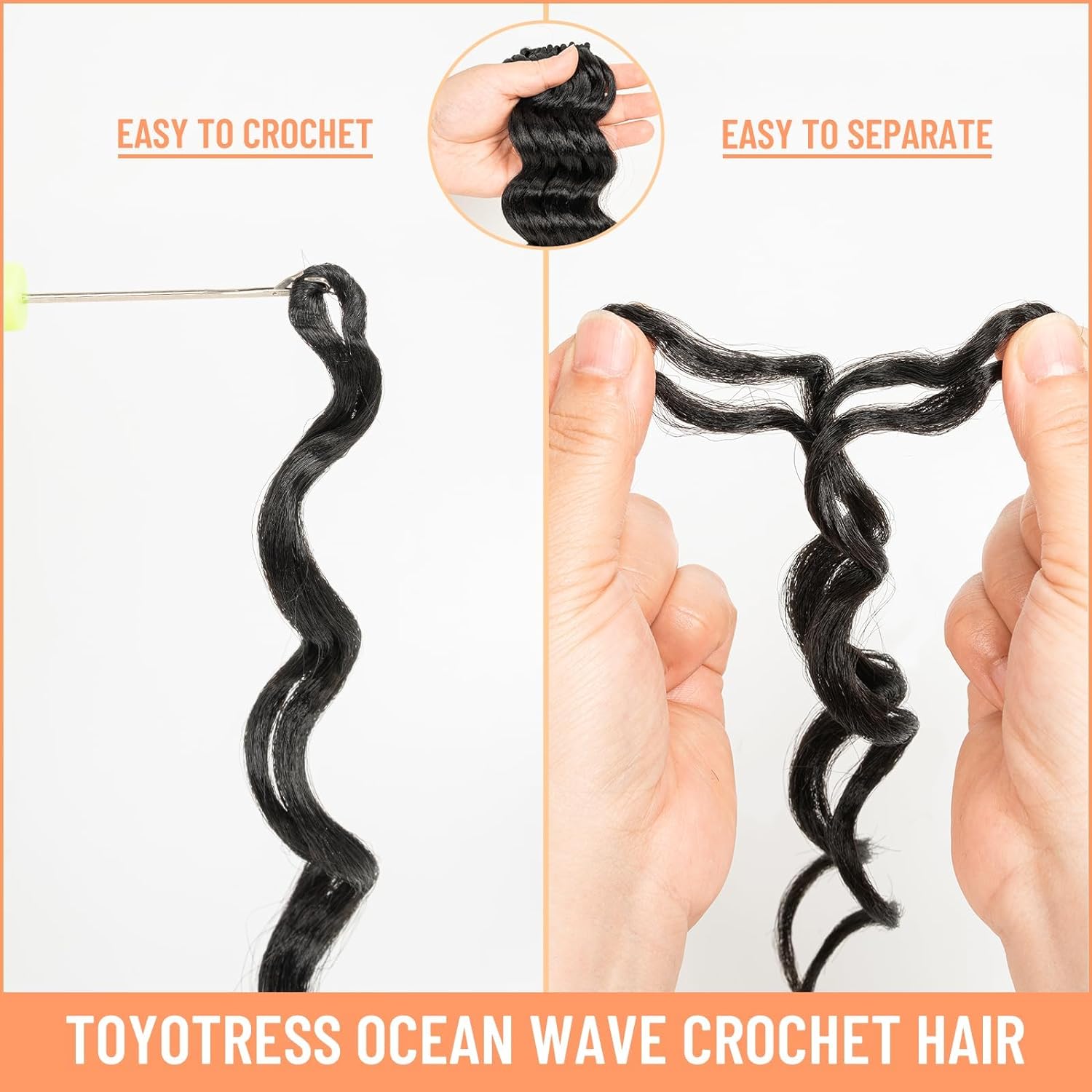 FAST SHIPPING 3-5 DAY OC | Toyotress Ocean Wave Crochet Hair - 8 Packs Short Curly Water Wave Deep Twist Wavy Braids For Black Women Synthetic Braiding Hair Extensions