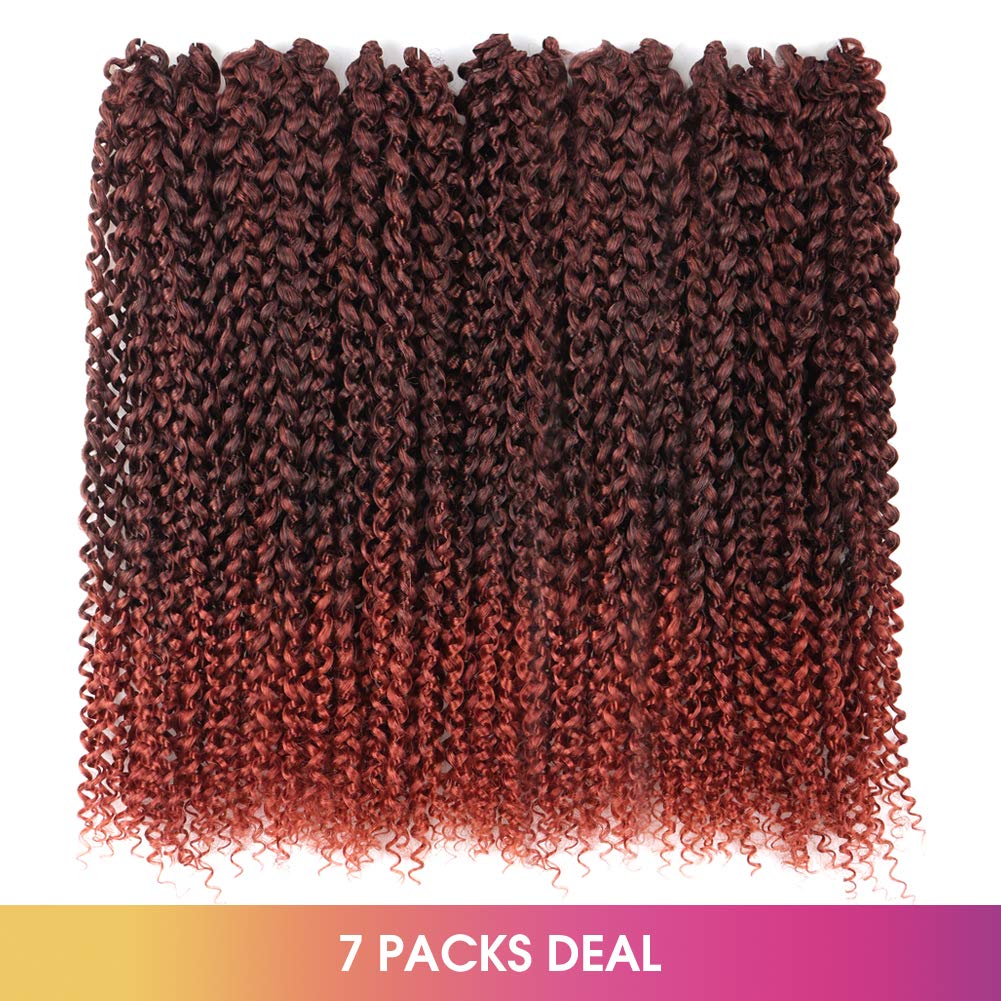 Facebook Group Benefit | TOYOTRESS Water Wave Passion Twist Hair 6/7 Packs - Ombre Orange Water Wave Crochet Braids Synthetic Braiding Hair Extensions