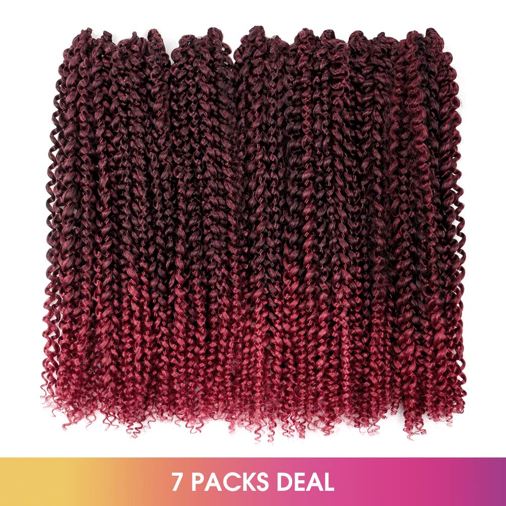 Facebook Group Benefit | TOYOTRESS Water Wave Passion Twist Hair 6/7 Packs - Ombre Orange Water Wave Crochet Braids Synthetic Braiding Hair Extensions