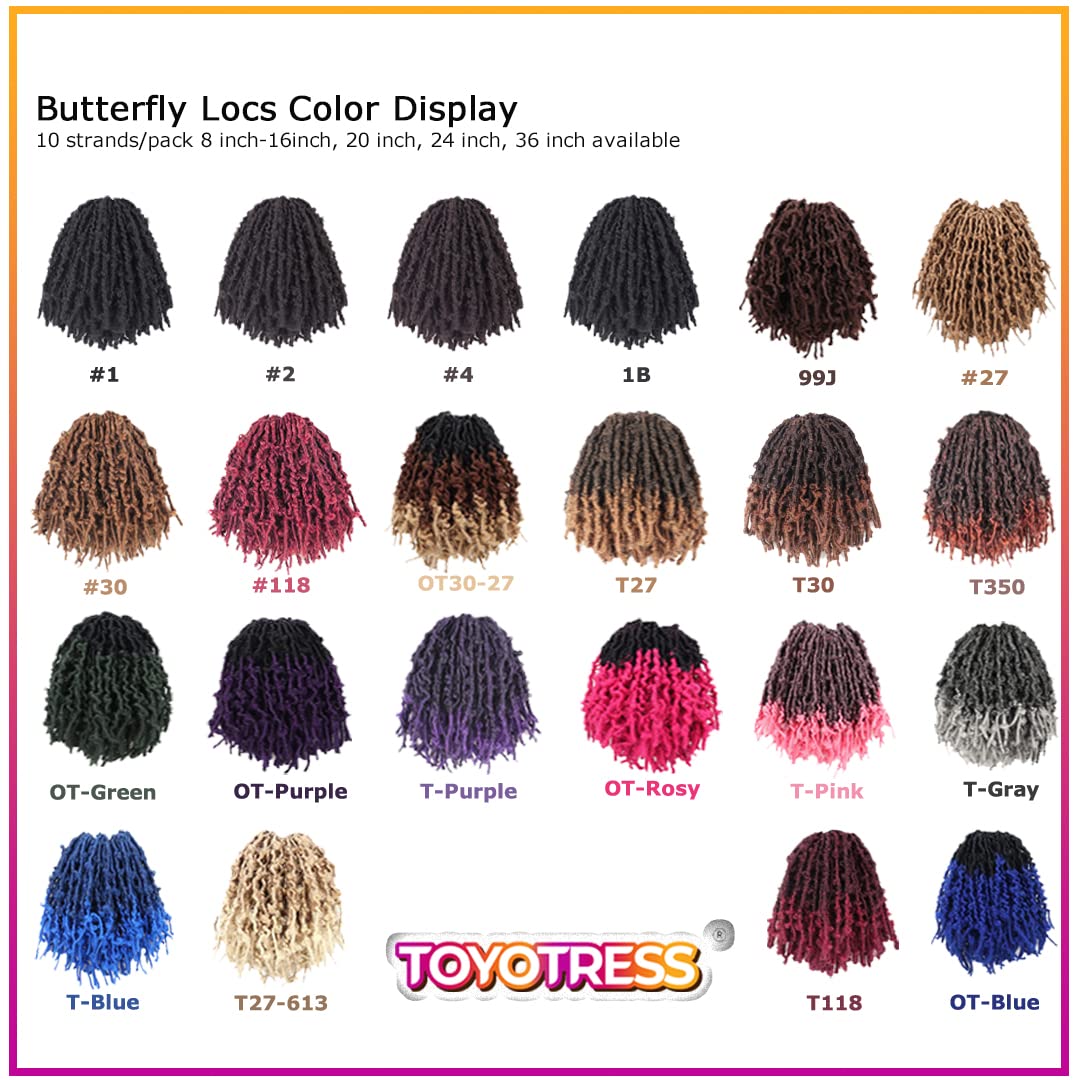 ( US ONLY) FAST SHIPPING DBL | Toyotress Butterfly Locs Crochet Hair Pre-twisted Distressed Crochet Braids, Faux Locs Pre-looped Synthetic Braiding Hair Extensions