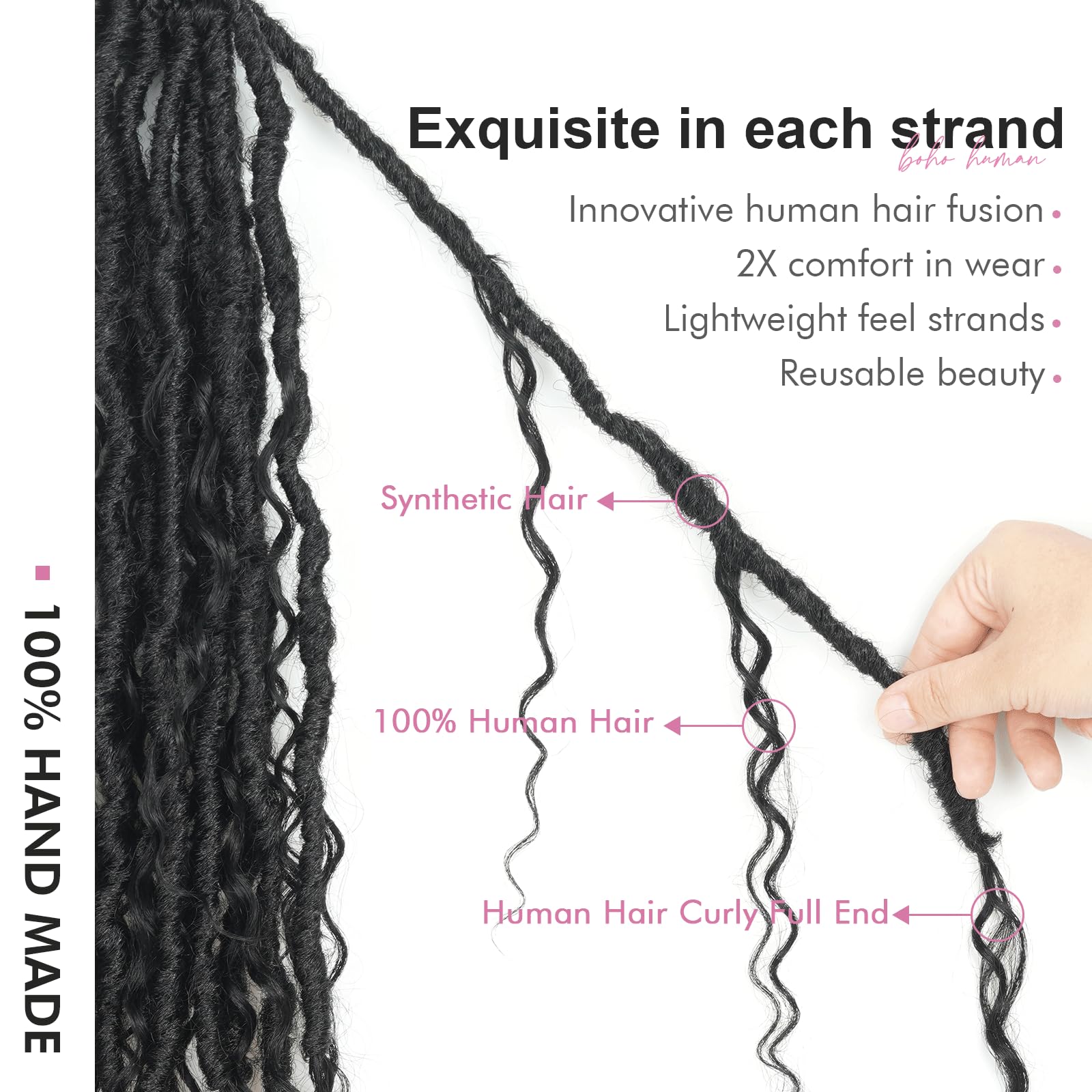 FAST SHIPPING 3-5 DAY Boho Human Hair Locs | Toyotress Boho Human Hair Locs - 8 Packs Pre-Looped Crochet Locs With Human Hair Curls, Ombre Brown Human Hair Locs With Curly Ends Braiding Hair Extensions