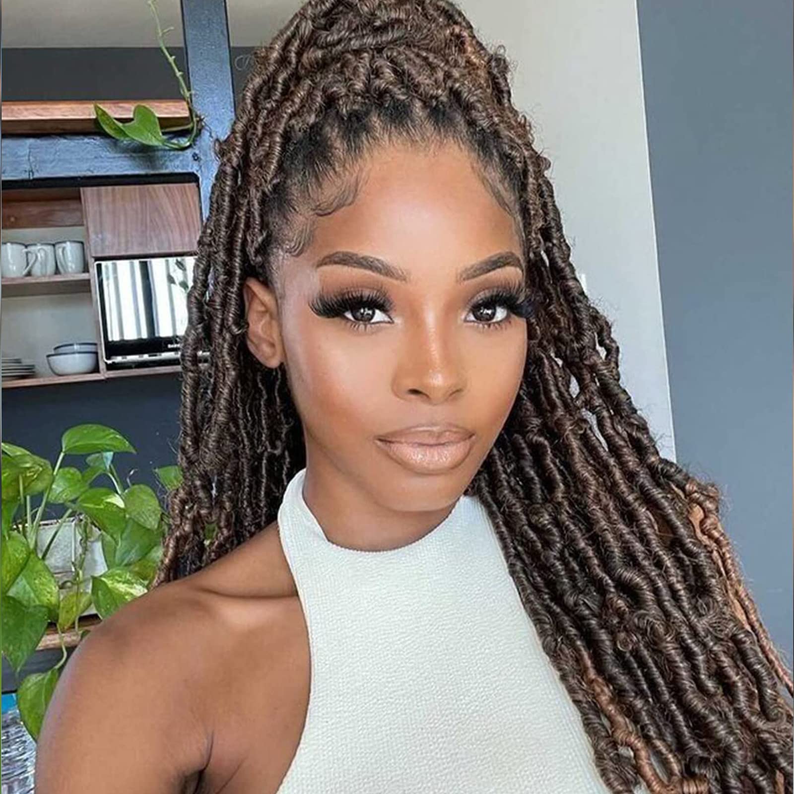 ( US ONLY) FAST SHIPPING DBL | Toyotress Butterfly Locs Crochet Hair Pre-twisted Distressed Crochet Braids, Faux Locs Pre-looped Synthetic Braiding Hair Extensions