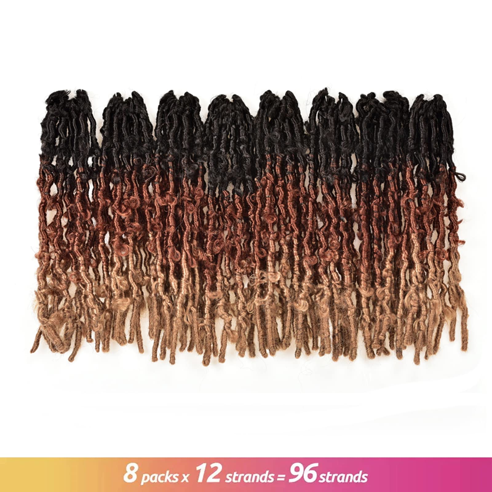 ( US ONLY) FAST SHIPPING DBL | Toyotress Butterfly Locs Crochet Hair Pre-twisted Distressed Crochet Braids, Faux Locs Pre-looped Synthetic Braiding Hair Extensions