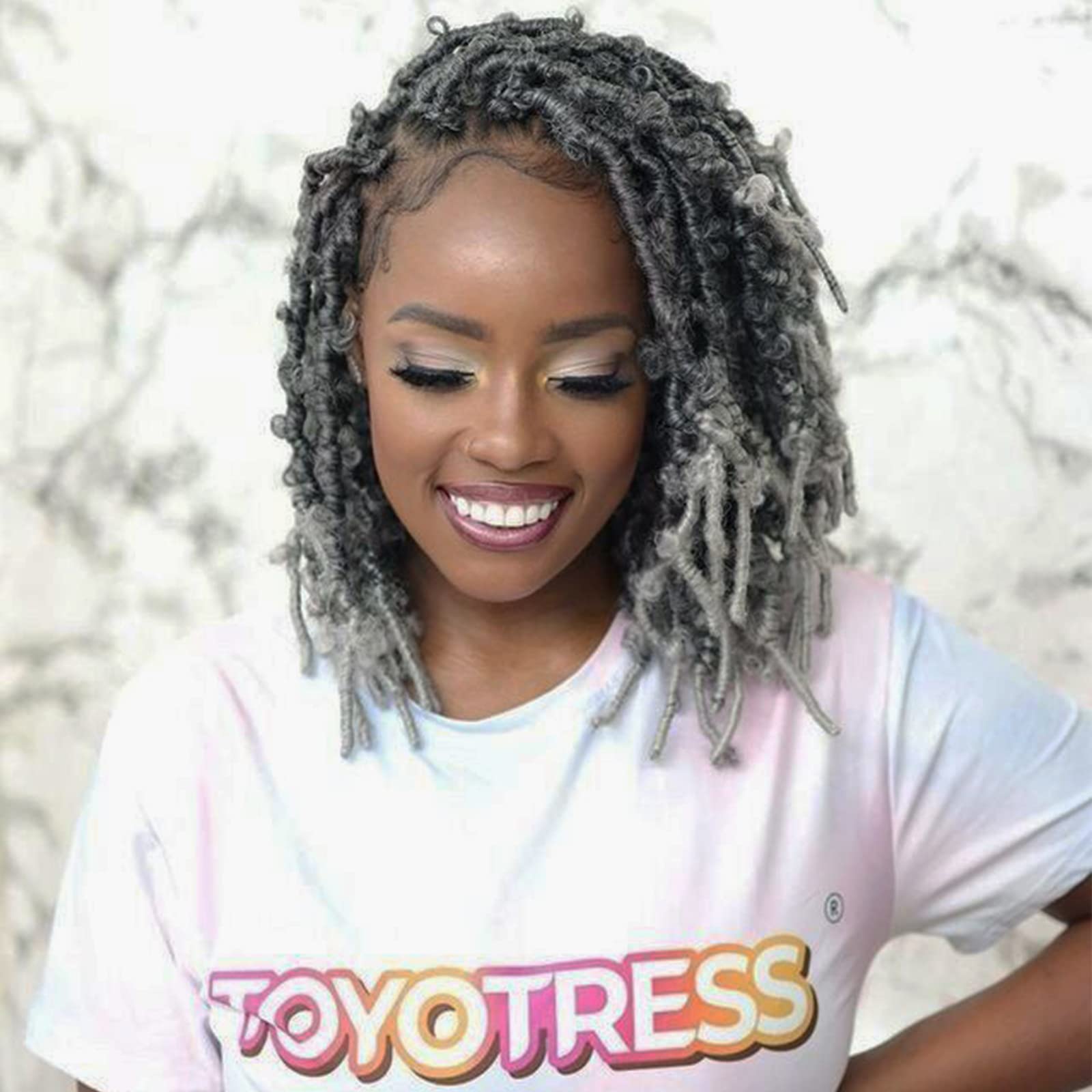 ( US ONLY) FAST SHIPPING DBL | Toyotress Butterfly Locs Crochet Hair Pre-twisted Distressed Crochet Braids, Faux Locs Pre-looped Synthetic Braiding Hair Extensions