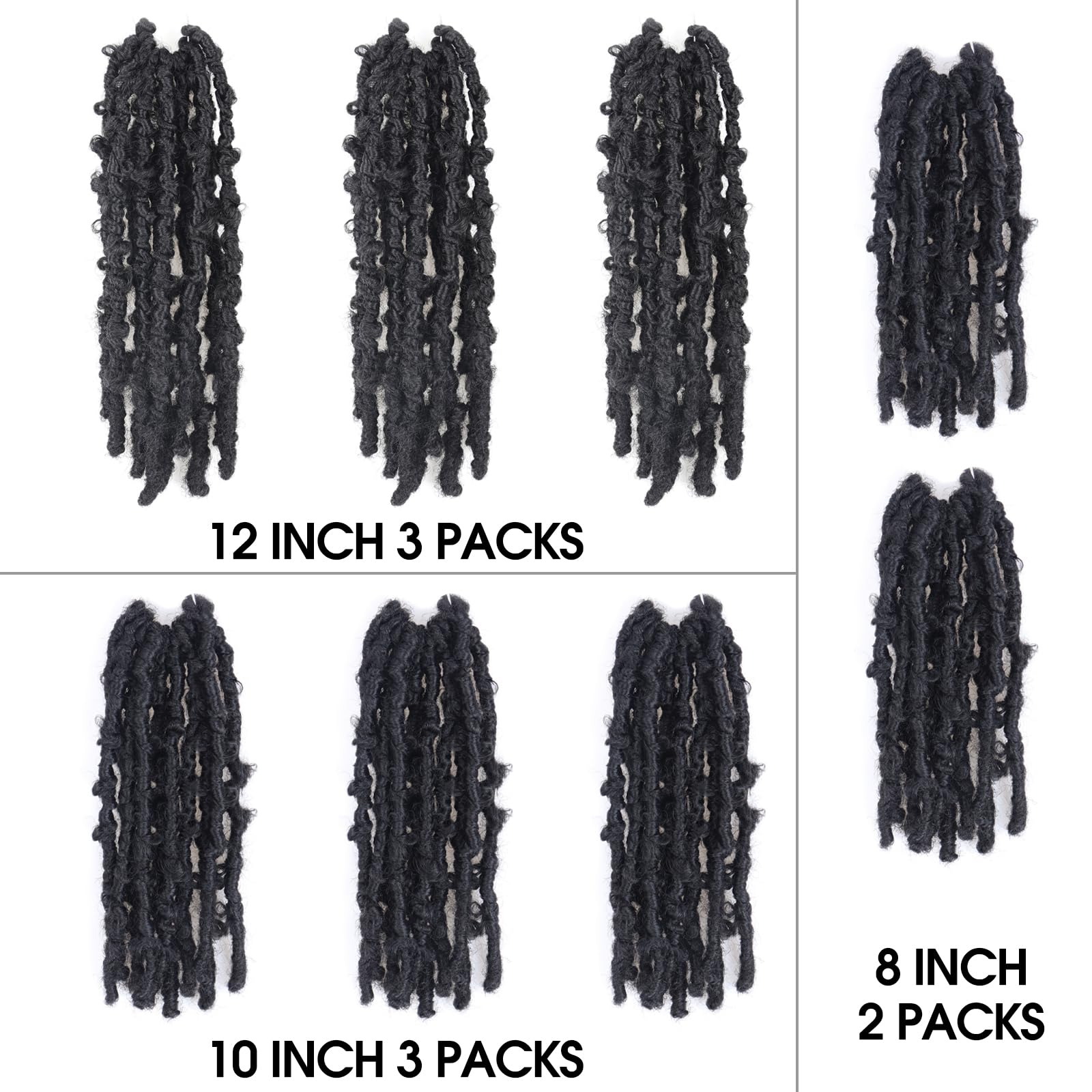 ( US ONLY) FAST SHIPPING DBL | Toyotress Butterfly Locs Crochet Hair Pre-twisted Distressed Crochet Braids, Faux Locs Pre-looped Synthetic Braiding Hair Extensions