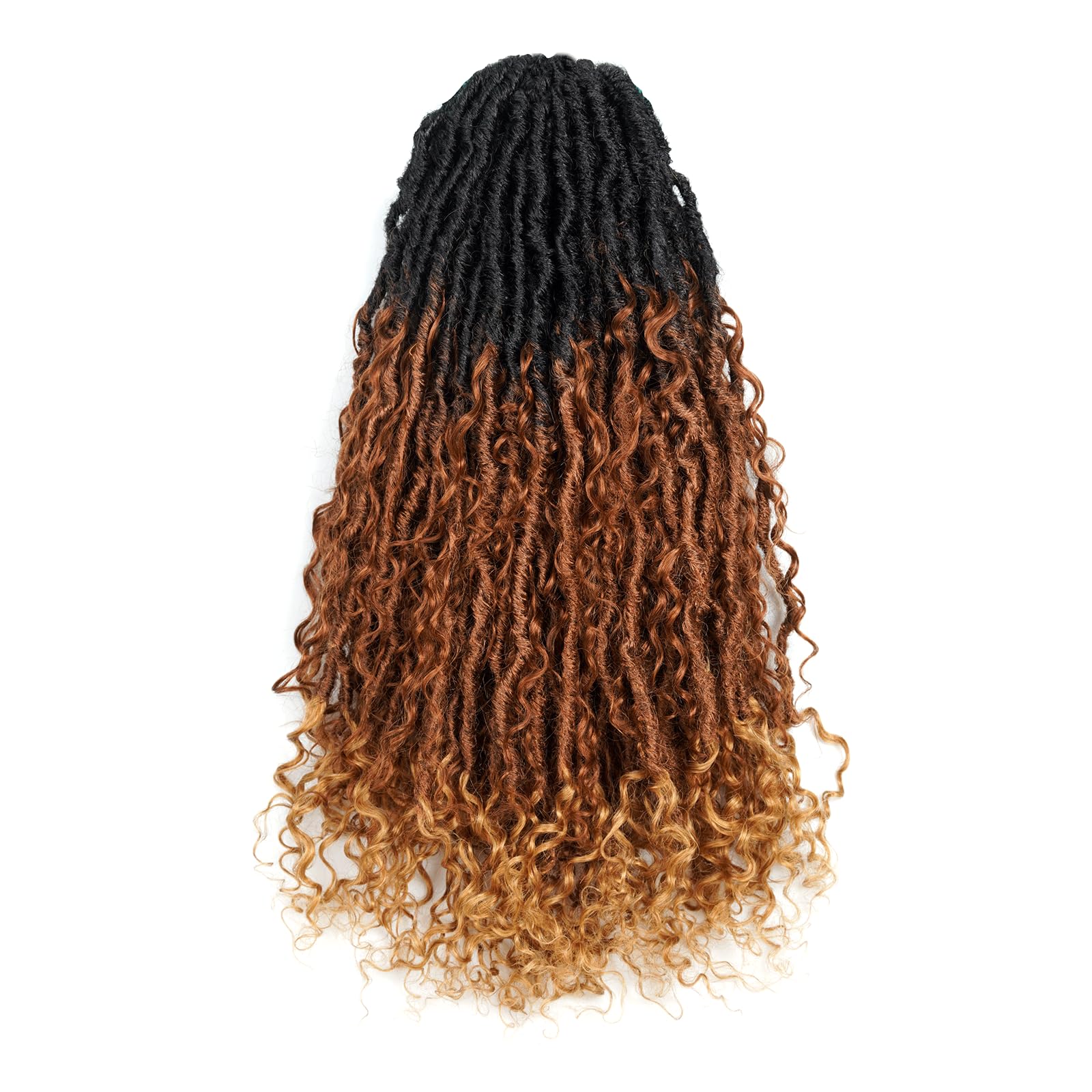 FAST SHIPPING 3-5 DAY Boho Human Hair Locs | Toyotress Boho Human Hair Locs - 8 Packs Pre-Looped Crochet Locs With Human Hair Curls, Ombre Brown Human Hair Locs With Curly Ends Braiding Hair Extensions