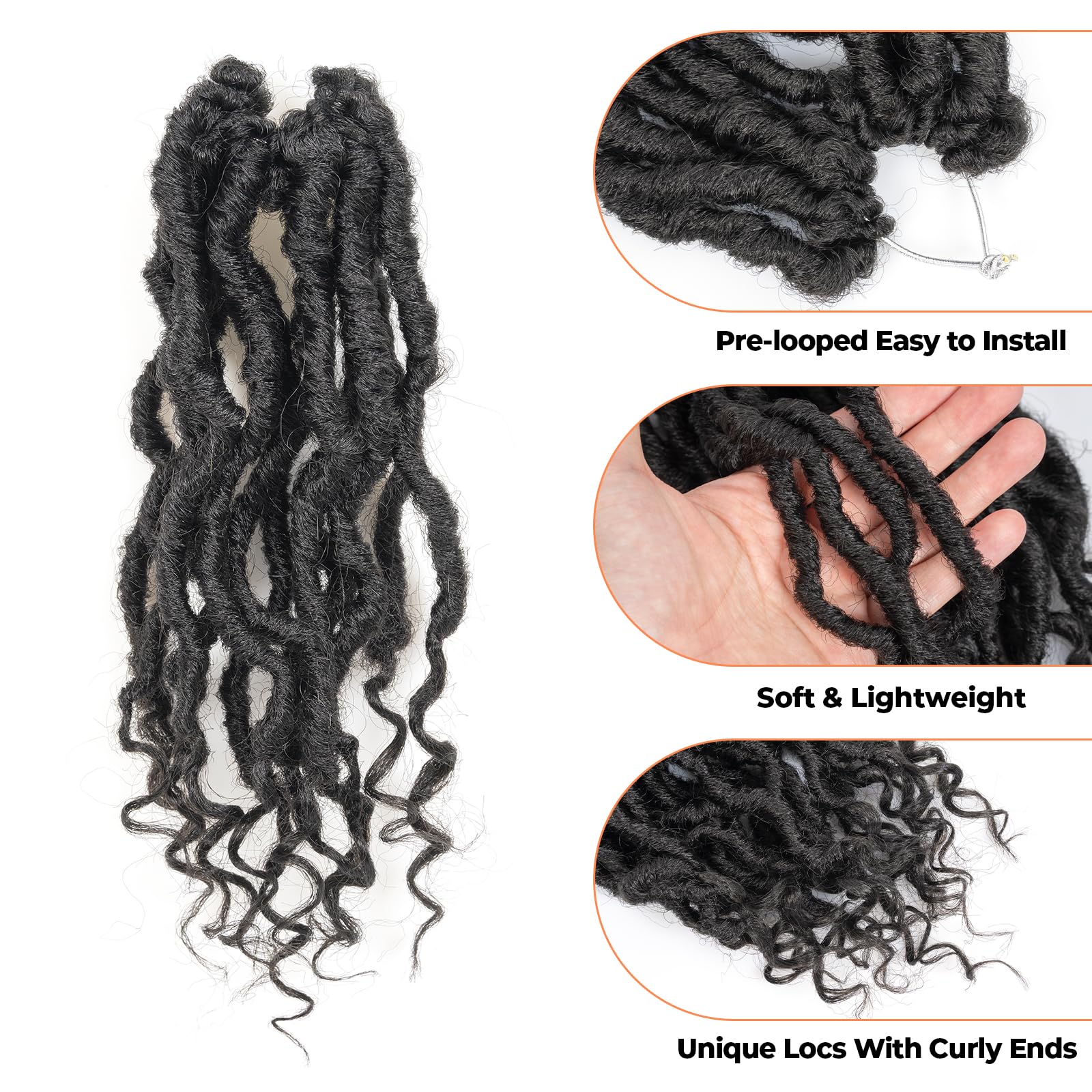 ( US ONLY) FAST SHIPPING PL | Toyotress Passion Faux Locs Crochet Hair Natural Faux Locs Crochet Hair Curly Ends, Short Bob Curly Locs Braids Pre-Looped Synthetic Braiding Hair Extensions