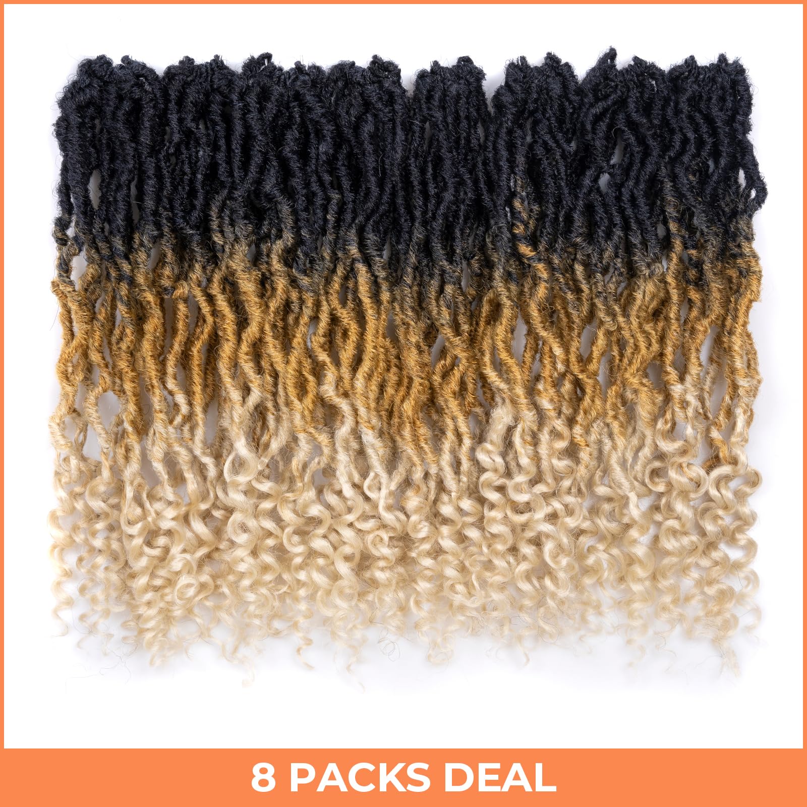 ( US ONLY) FAST SHIPPING PL | Toyotress Passion Faux Locs Crochet Hair Natural Faux Locs Crochet Hair Curly Ends, Short Bob Curly Locs Braids Pre-Looped Synthetic Braiding Hair Extensions