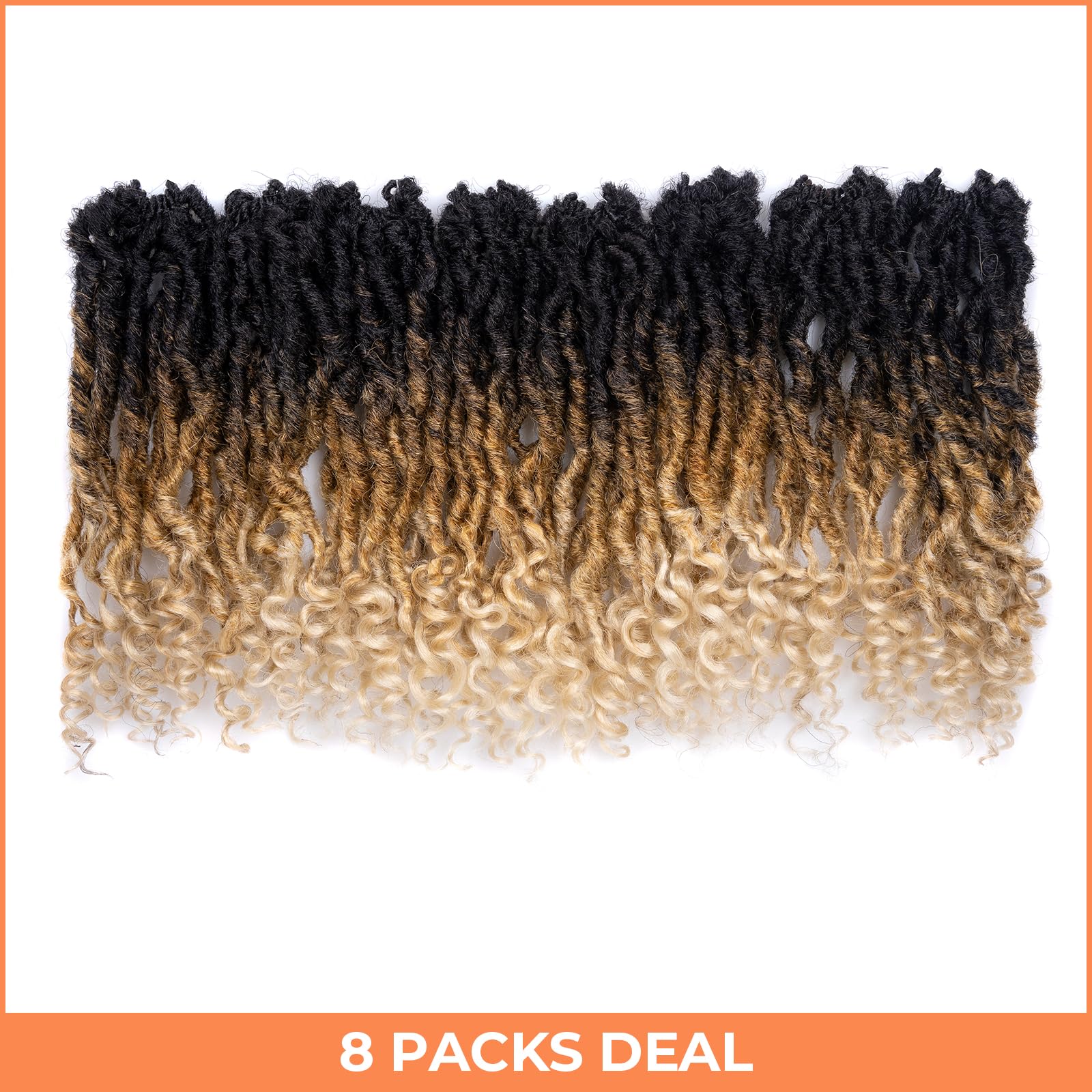 ( US ONLY) FAST SHIPPING PL | Toyotress Passion Faux Locs Crochet Hair Natural Faux Locs Crochet Hair Curly Ends, Short Bob Curly Locs Braids Pre-Looped Synthetic Braiding Hair Extensions