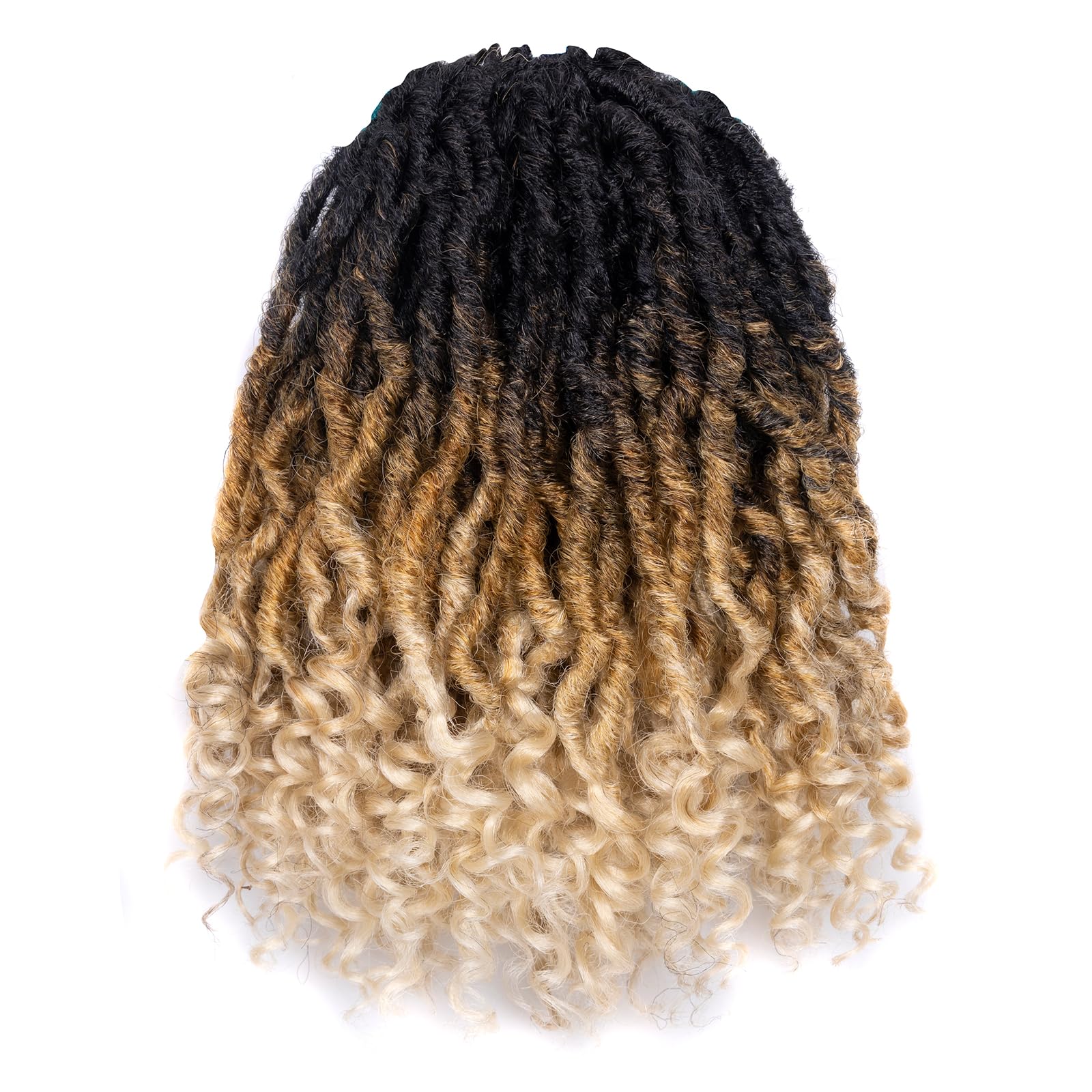 ( US ONLY) FAST SHIPPING PL | Toyotress Passion Faux Locs Crochet Hair Natural Faux Locs Crochet Hair Curly Ends, Short Bob Curly Locs Braids Pre-Looped Synthetic Braiding Hair Extensions