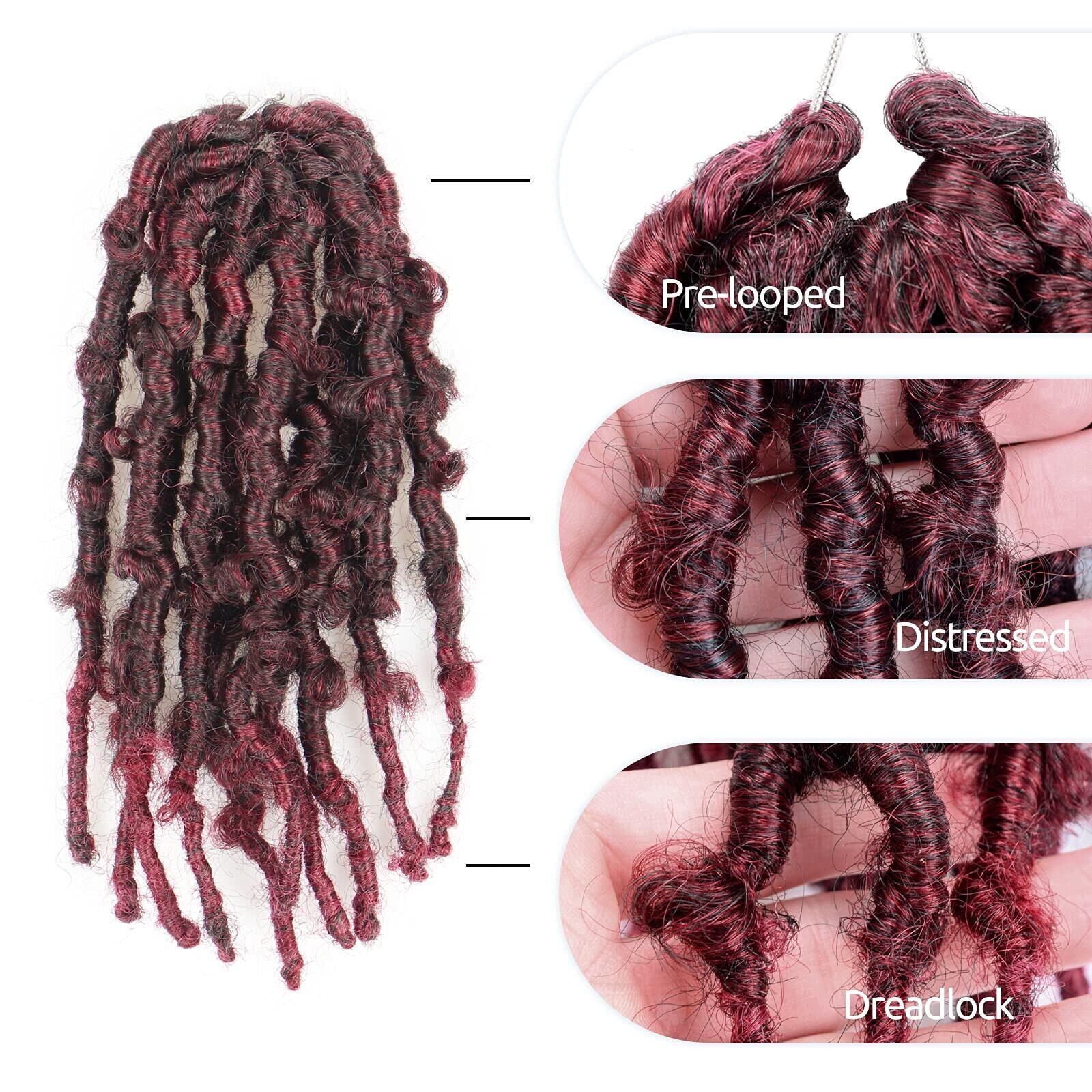 ( US ONLY) FAST SHIPPING DBL | Toyotress Butterfly Locs Crochet Hair Pre-twisted Distressed Crochet Braids, Faux Locs Pre-looped Synthetic Braiding Hair Extensions