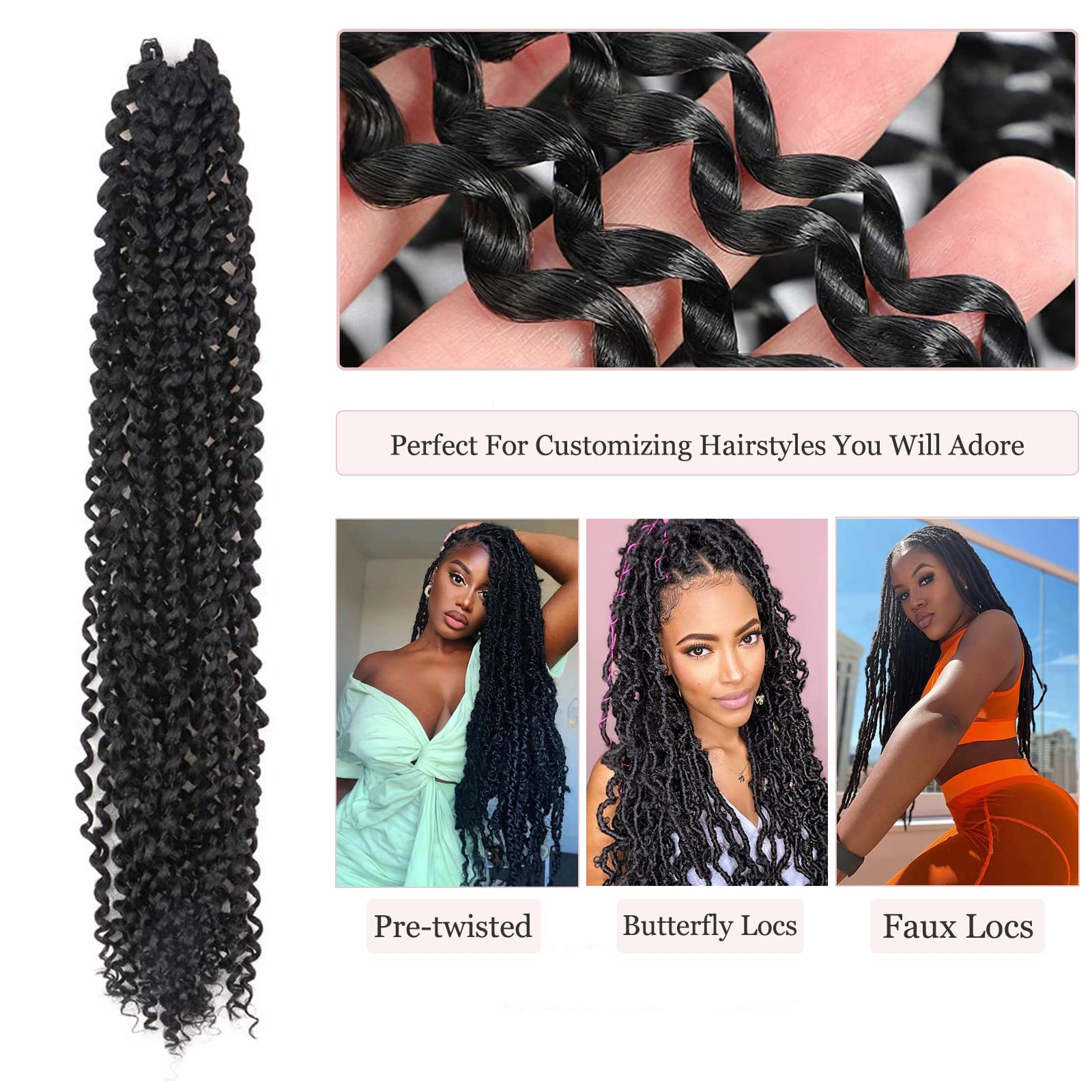 Facebook Group Benefit | TOYOTRESS Water Wave Passion Twist Hair 6/7 Packs - Ombre Orange Water Wave Crochet Braids Synthetic Braiding Hair Extensions