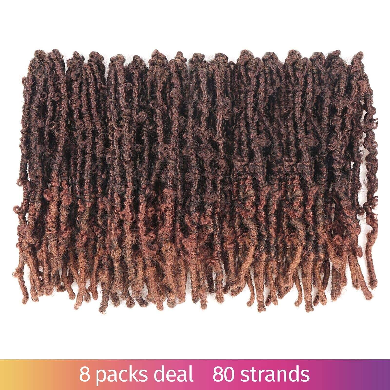 ( US ONLY) FAST SHIPPING DBL | Toyotress Butterfly Locs Crochet Hair Pre-twisted Distressed Crochet Braids, Faux Locs Pre-looped Synthetic Braiding Hair Extensions