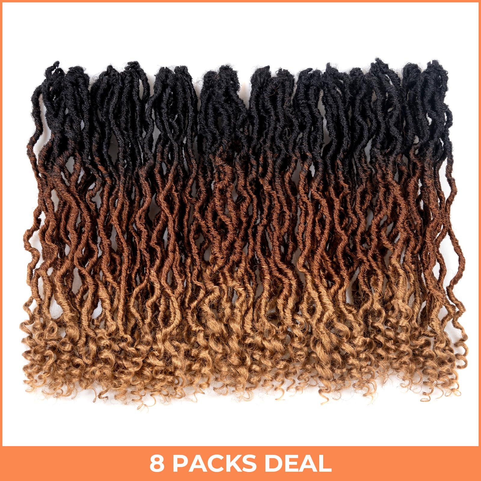 ( US ONLY) FAST SHIPPING PL | Toyotress Passion Faux Locs Crochet Hair Natural Faux Locs Crochet Hair Curly Ends, Short Bob Curly Locs Braids Pre-Looped Synthetic Braiding Hair Extensions