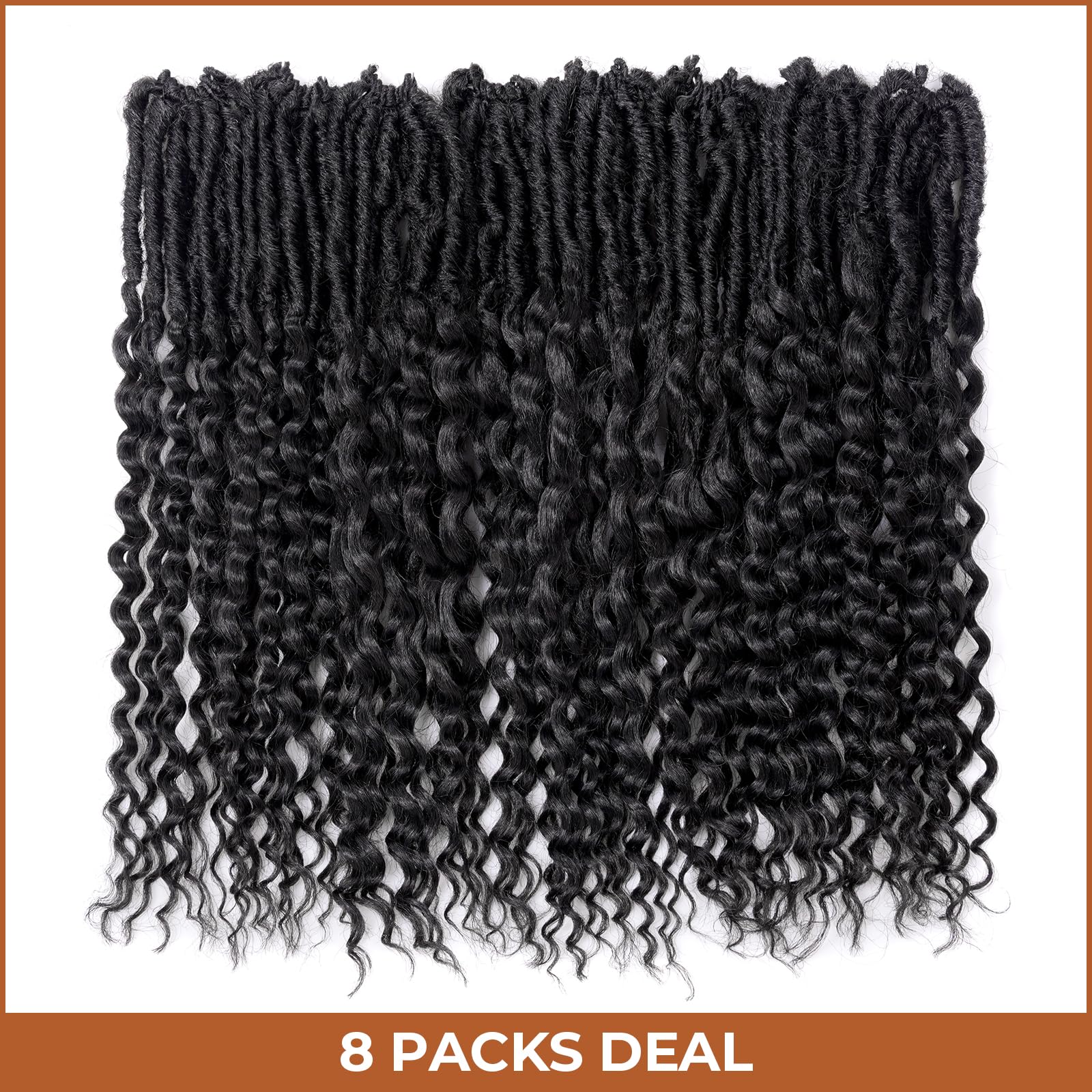 ( US ONLY) FAST SHIPPING DTL | Toyotress Deep Wave Locs Crochet Hair - Curly Faux Locs Crochet Hair, Ombre Brown Ocean Wave Locs Pre-Looped Short Soft Locs Braiding Hair