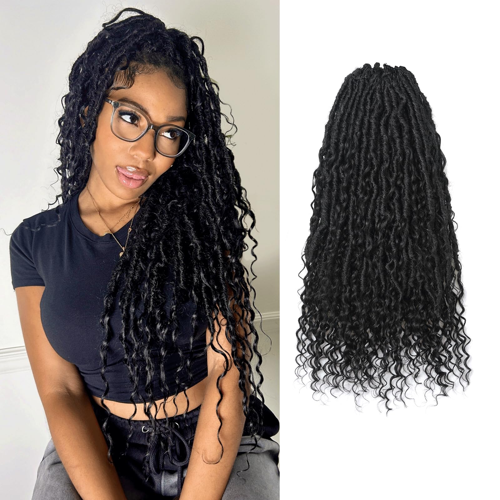 FAST SHIPPING 3-5 DAY Boho Human Hair Locs | Toyotress Boho Human Hair Locs - 8 Packs Pre-Looped Crochet Locs With Human Hair Curls, Ombre Brown Human Hair Locs With Curly Ends Braiding Hair Extensions