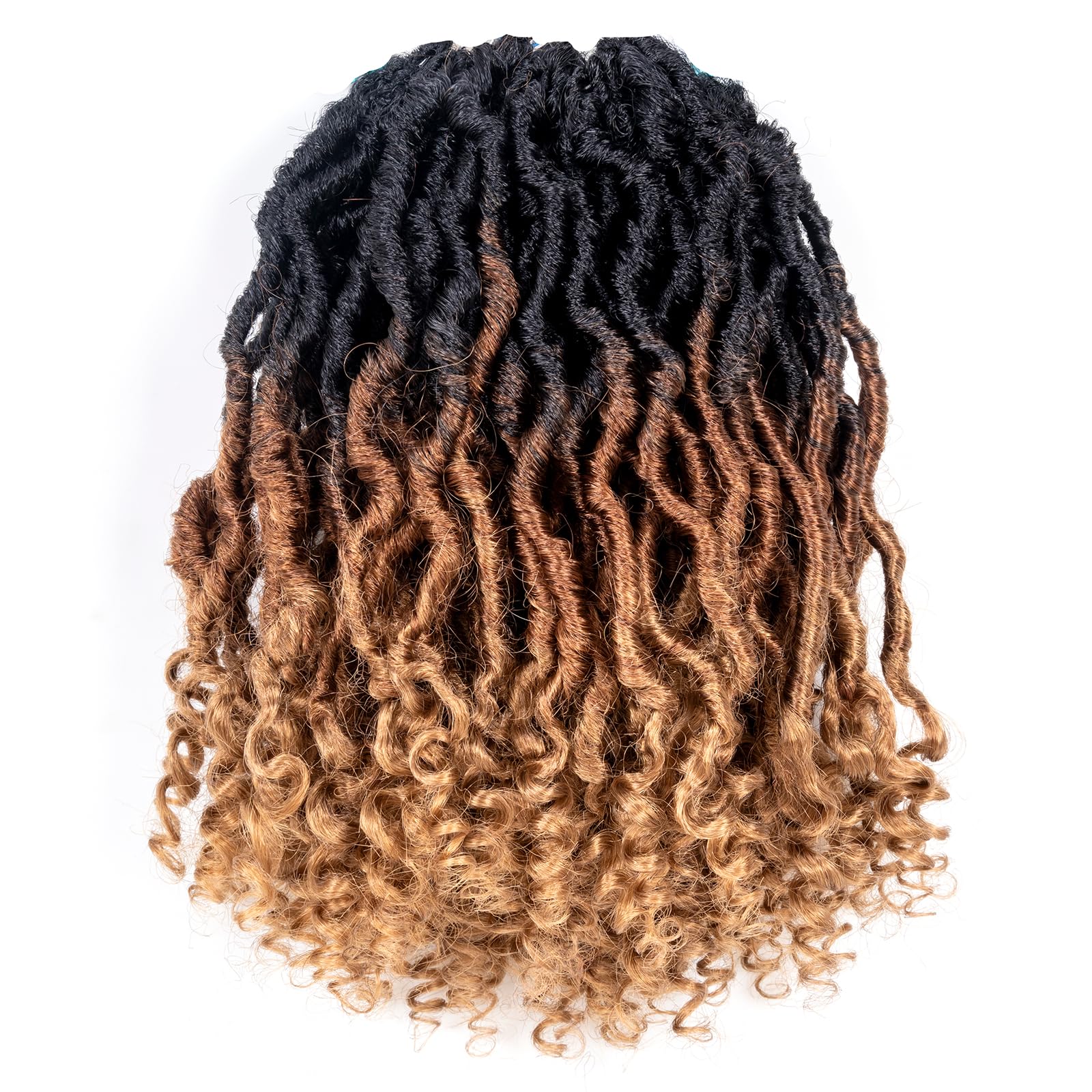 ( US ONLY) FAST SHIPPING PL | Toyotress Passion Faux Locs Crochet Hair Natural Faux Locs Crochet Hair Curly Ends, Short Bob Curly Locs Braids Pre-Looped Synthetic Braiding Hair Extensions