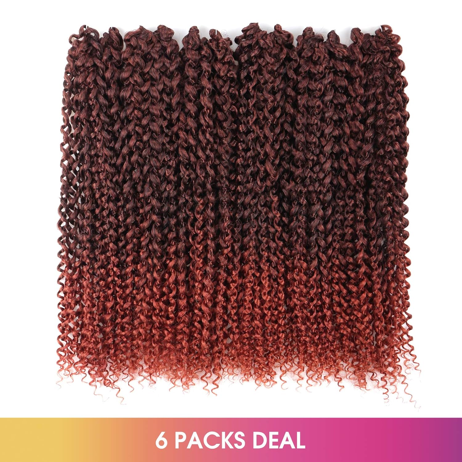 Facebook Group Benefit | TOYOTRESS Water Wave Passion Twist Hair 6/7 Packs - Ombre Orange Water Wave Crochet Braids Synthetic Braiding Hair Extensions