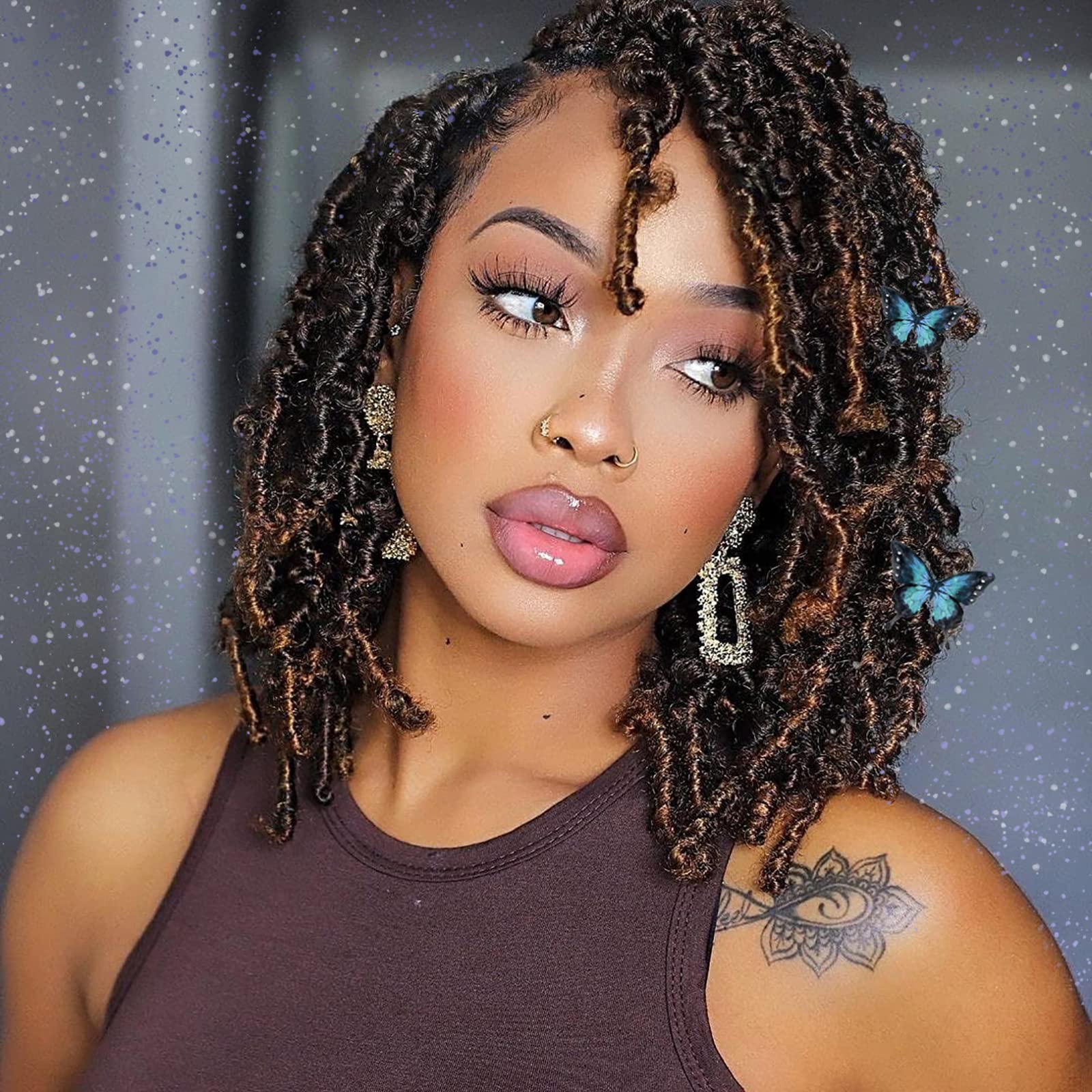 ( US ONLY) FAST SHIPPING DBL | Toyotress Butterfly Locs Crochet Hair Pre-twisted Distressed Crochet Braids, Faux Locs Pre-looped Synthetic Braiding Hair Extensions